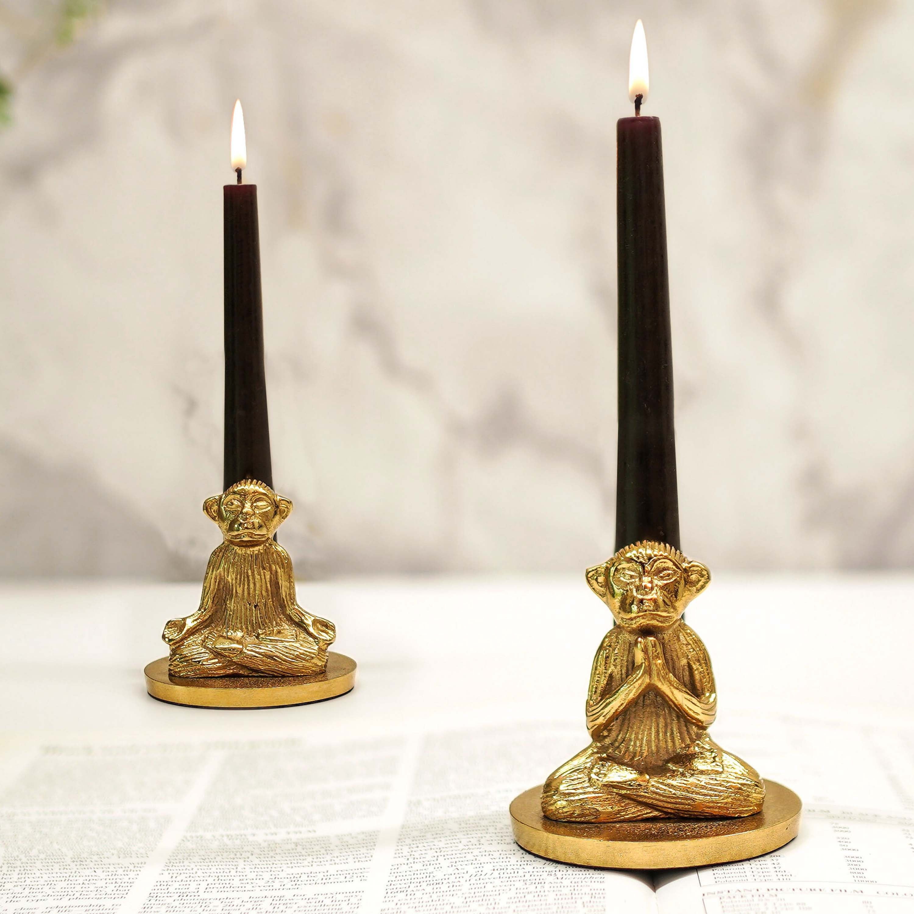 Yoga Monkey Candle Holder, Set