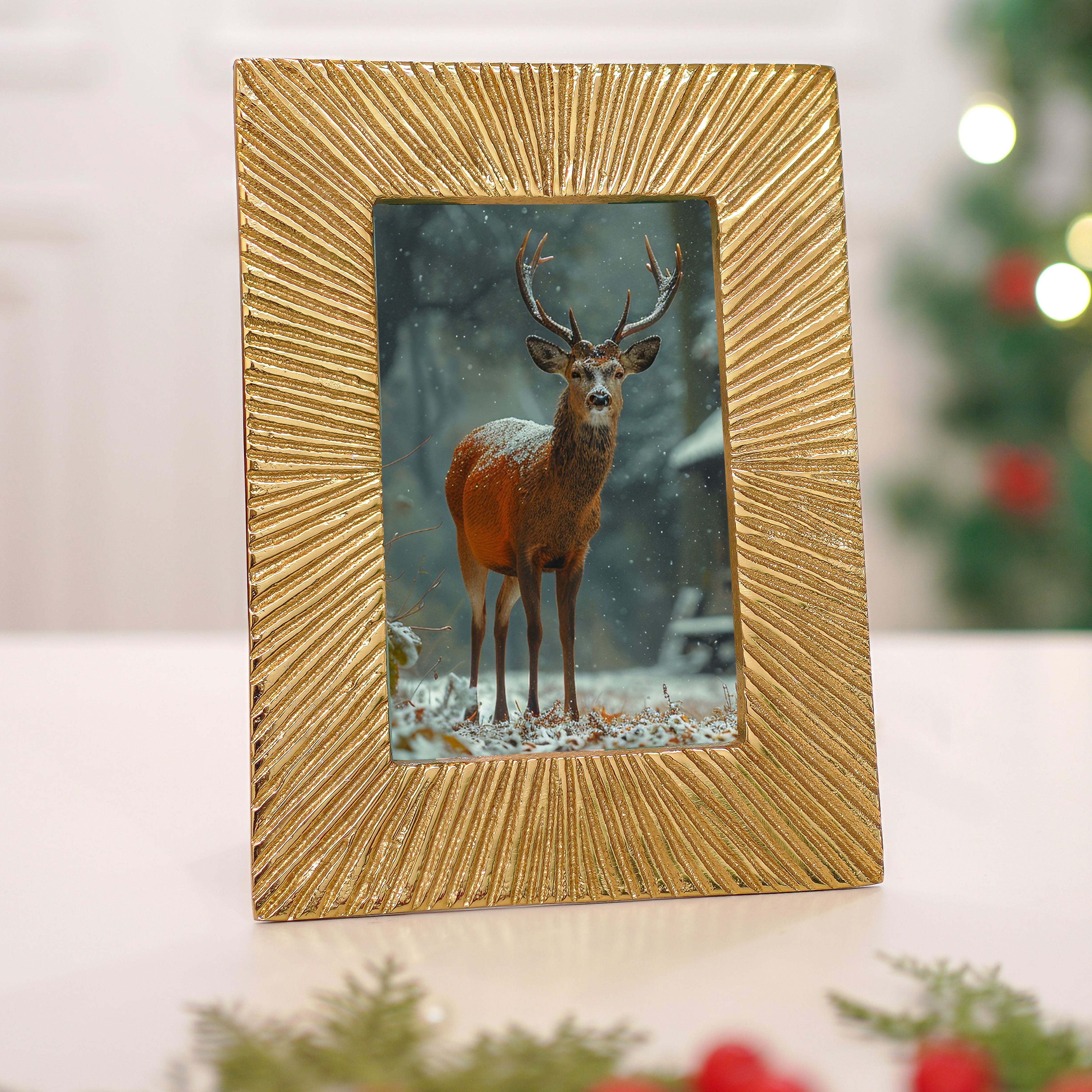 Sunburst Photo Frame, Gold, 4x6