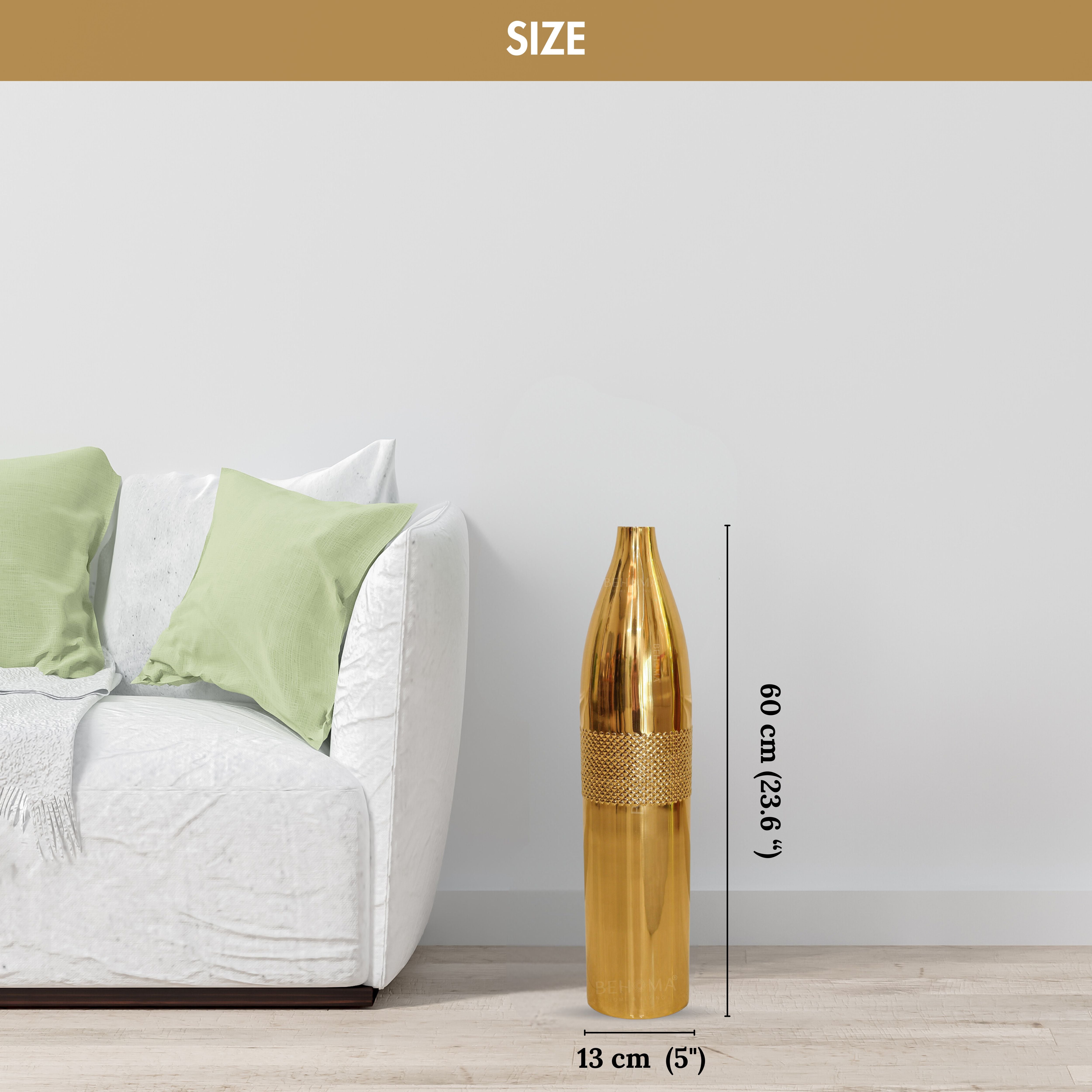 Metal Tall Floor Vase