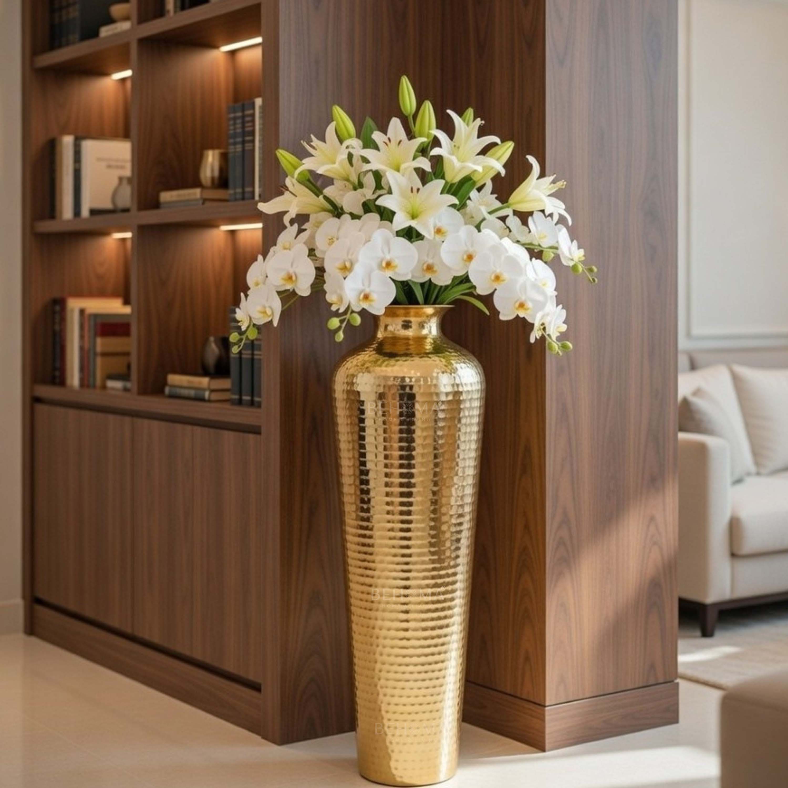 Metal Hammered Floor Vase