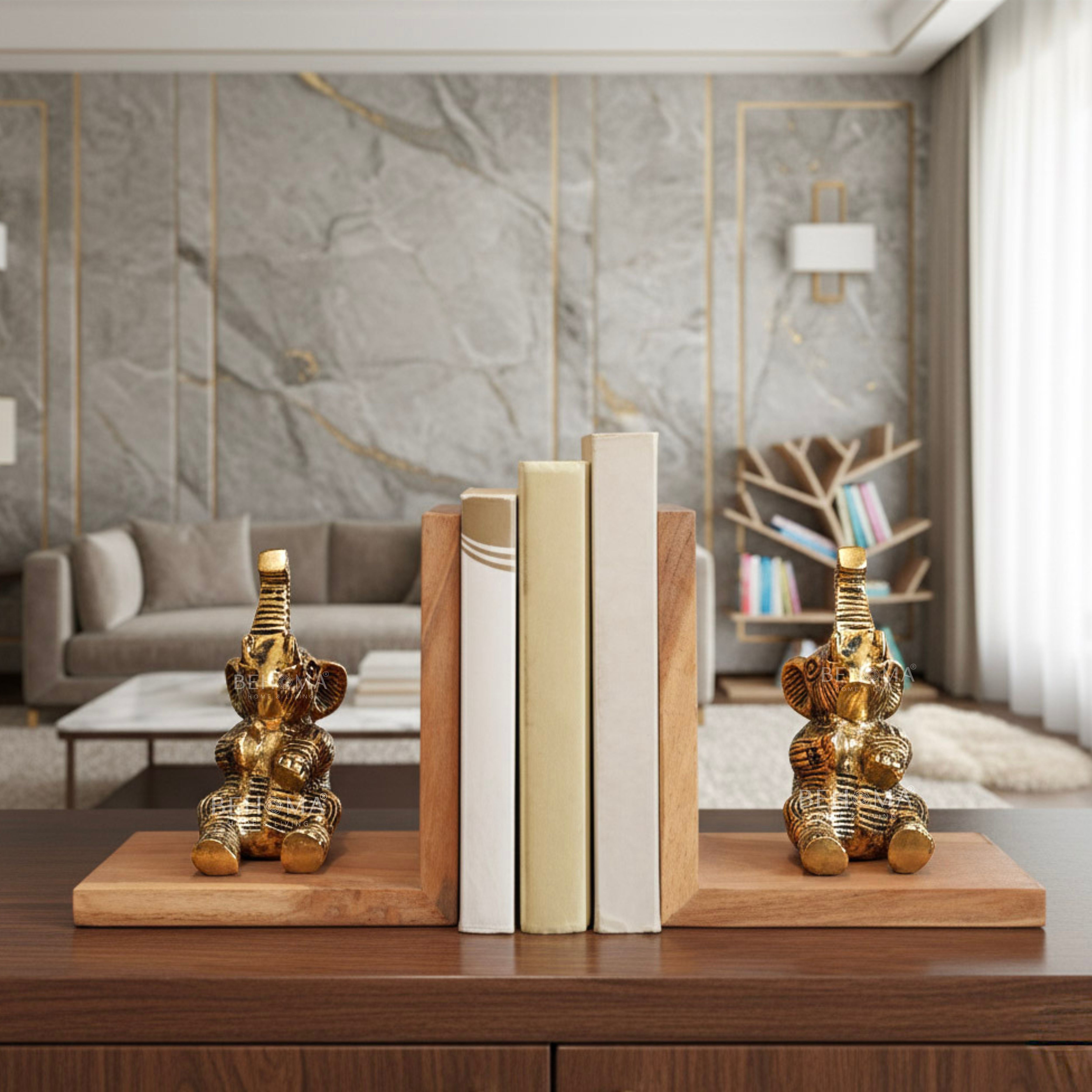 Elephant bookends set