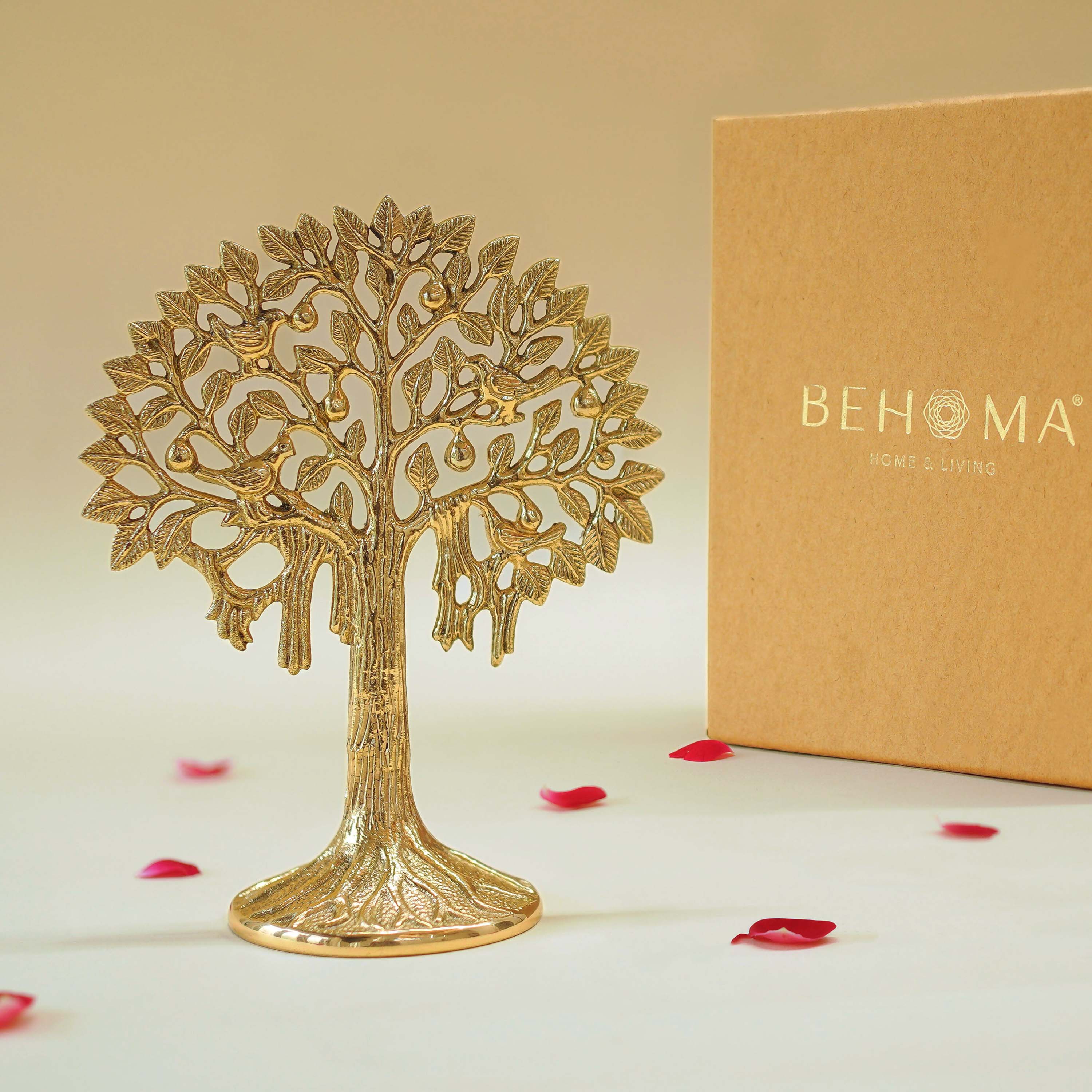 Pure Brass Kalpvriksh with Birds (7 inch)