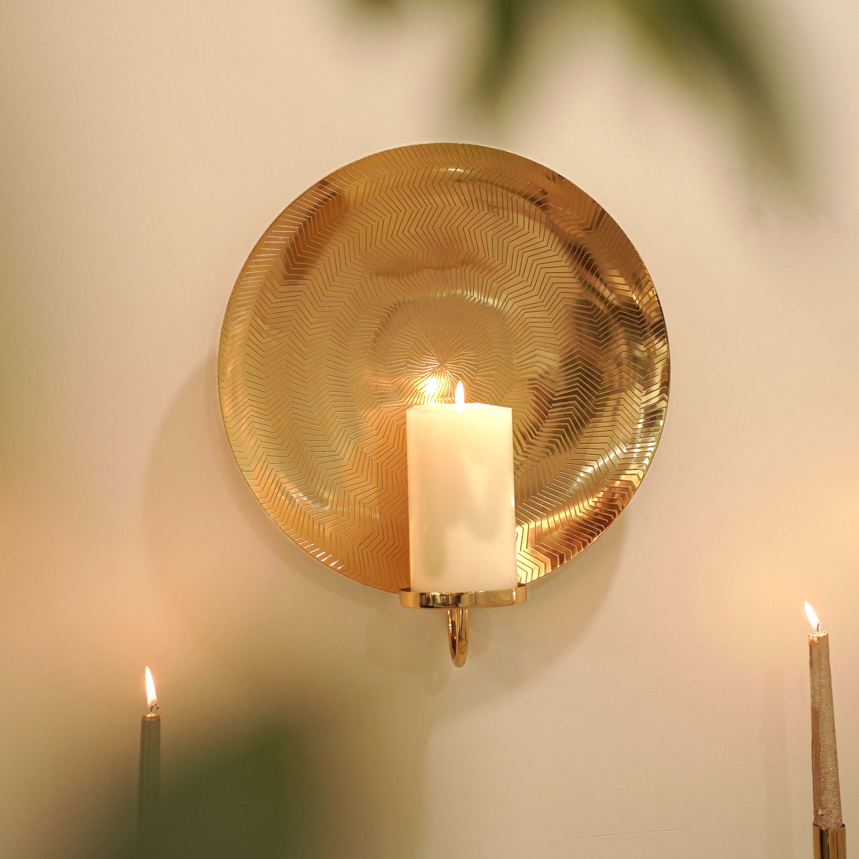 Golden Ripple Texture Wall Sconce