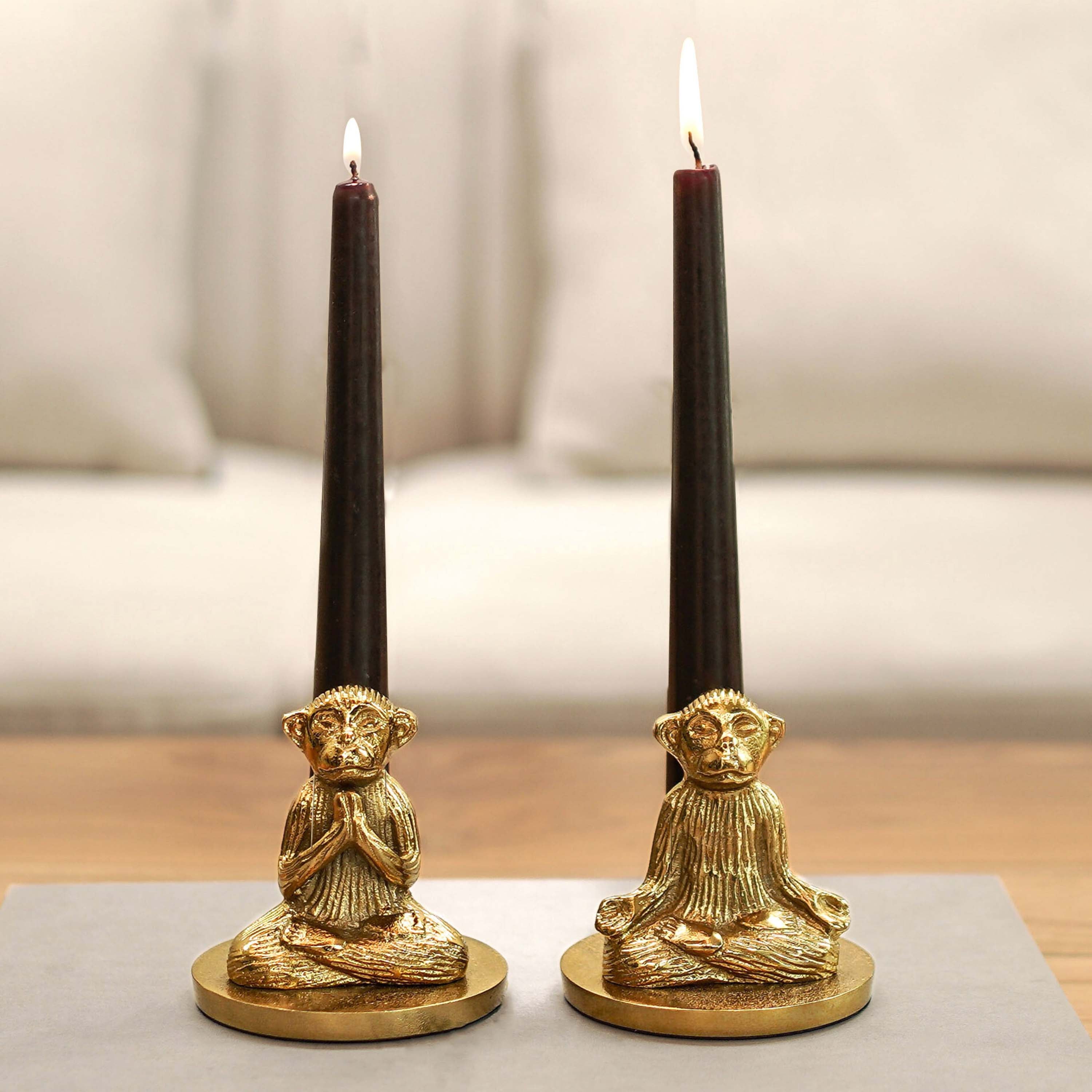 Yoga Monkey Candle Holder, Set