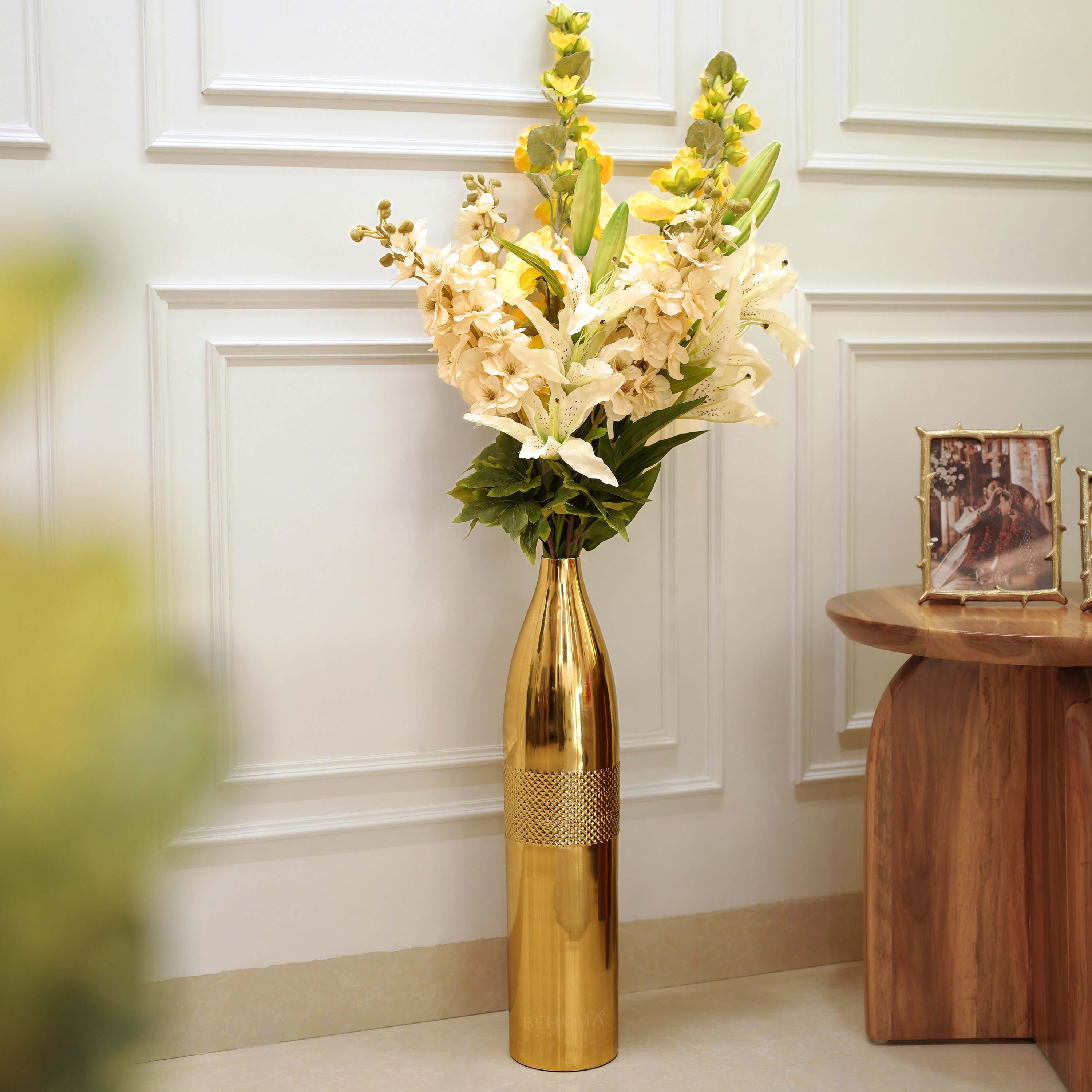 Metal Tall Floor Vase