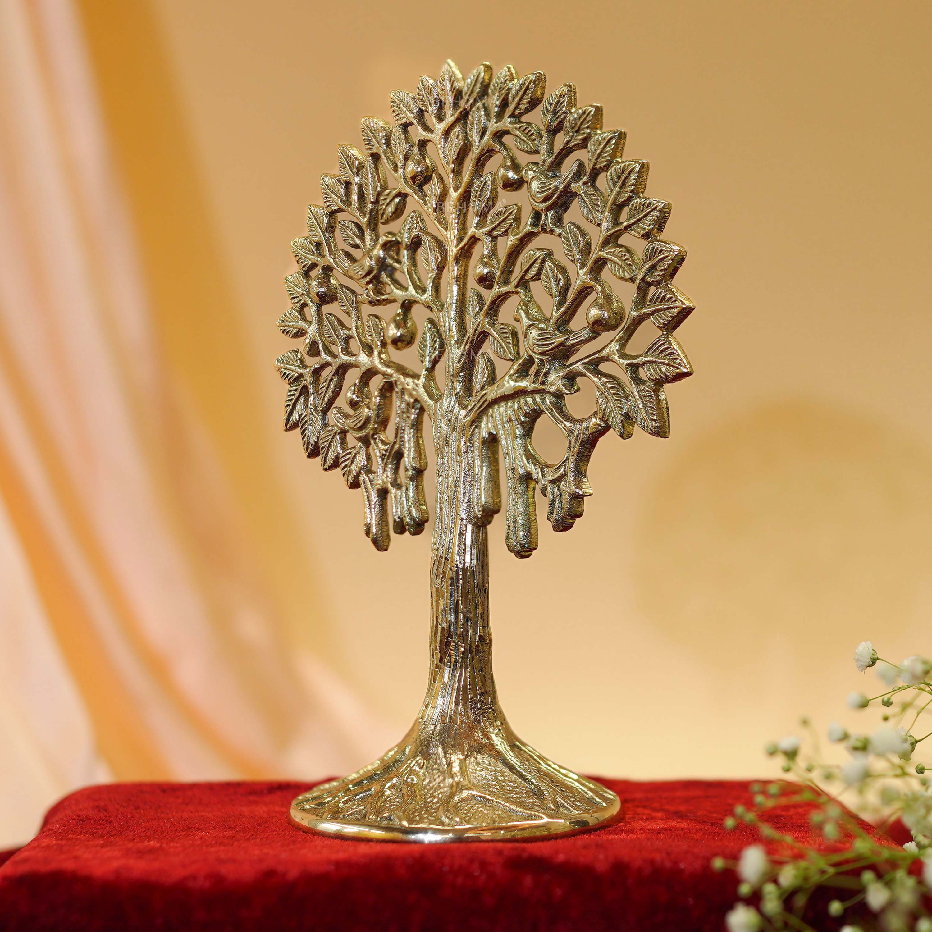 Pure Brass Kalpvriksh with Birds (7 inch)