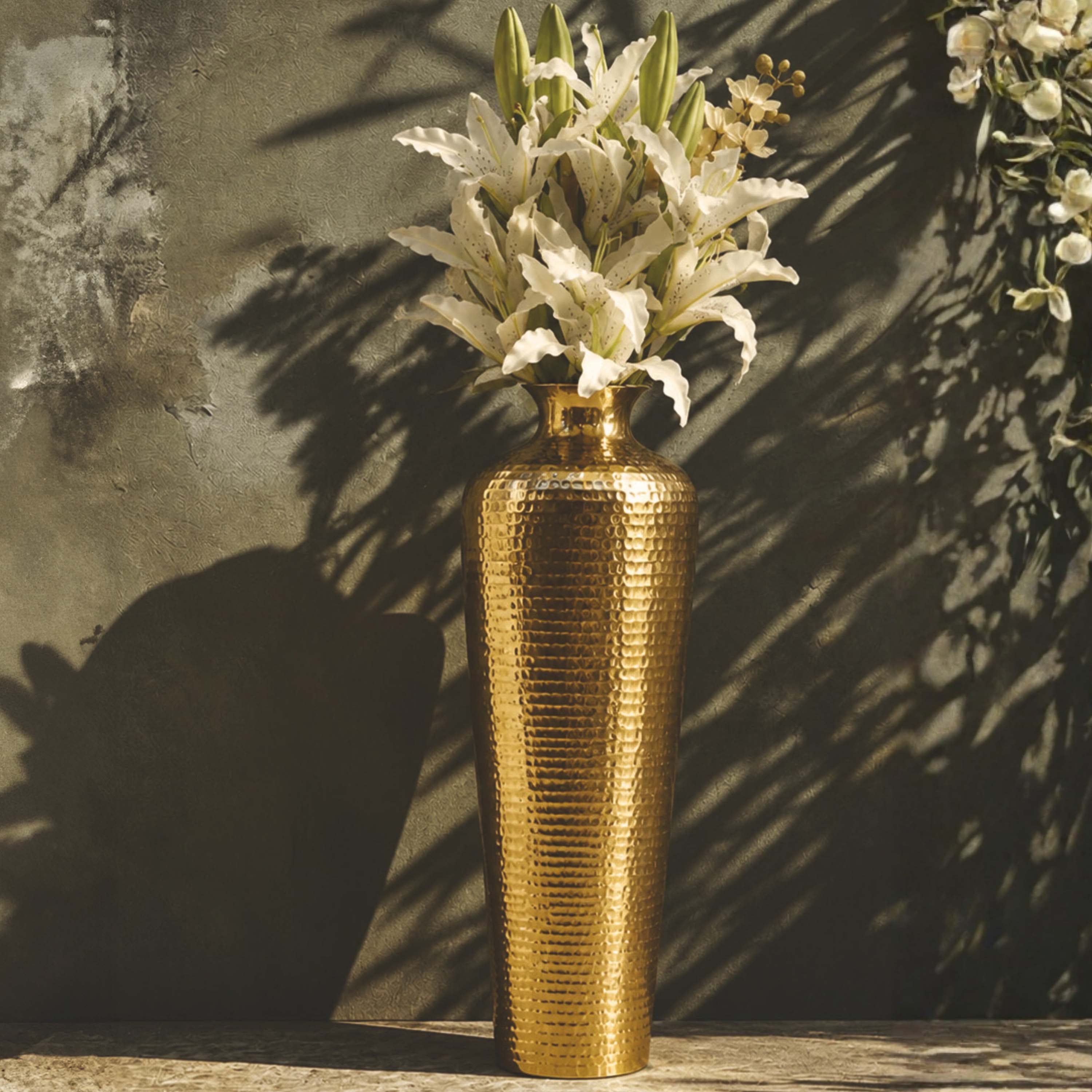Metal Hammered Floor Vase