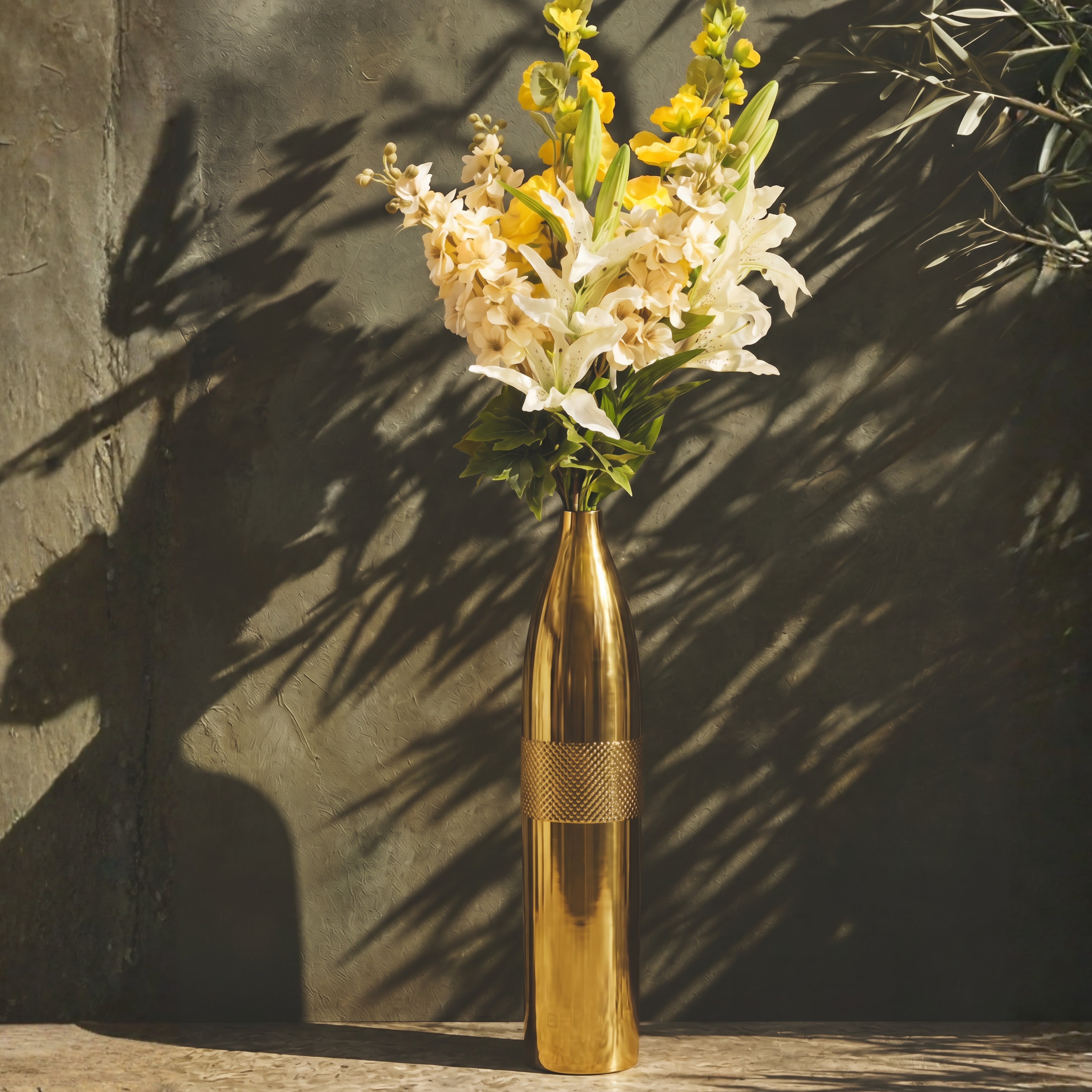Gold Mesh Floor Vase