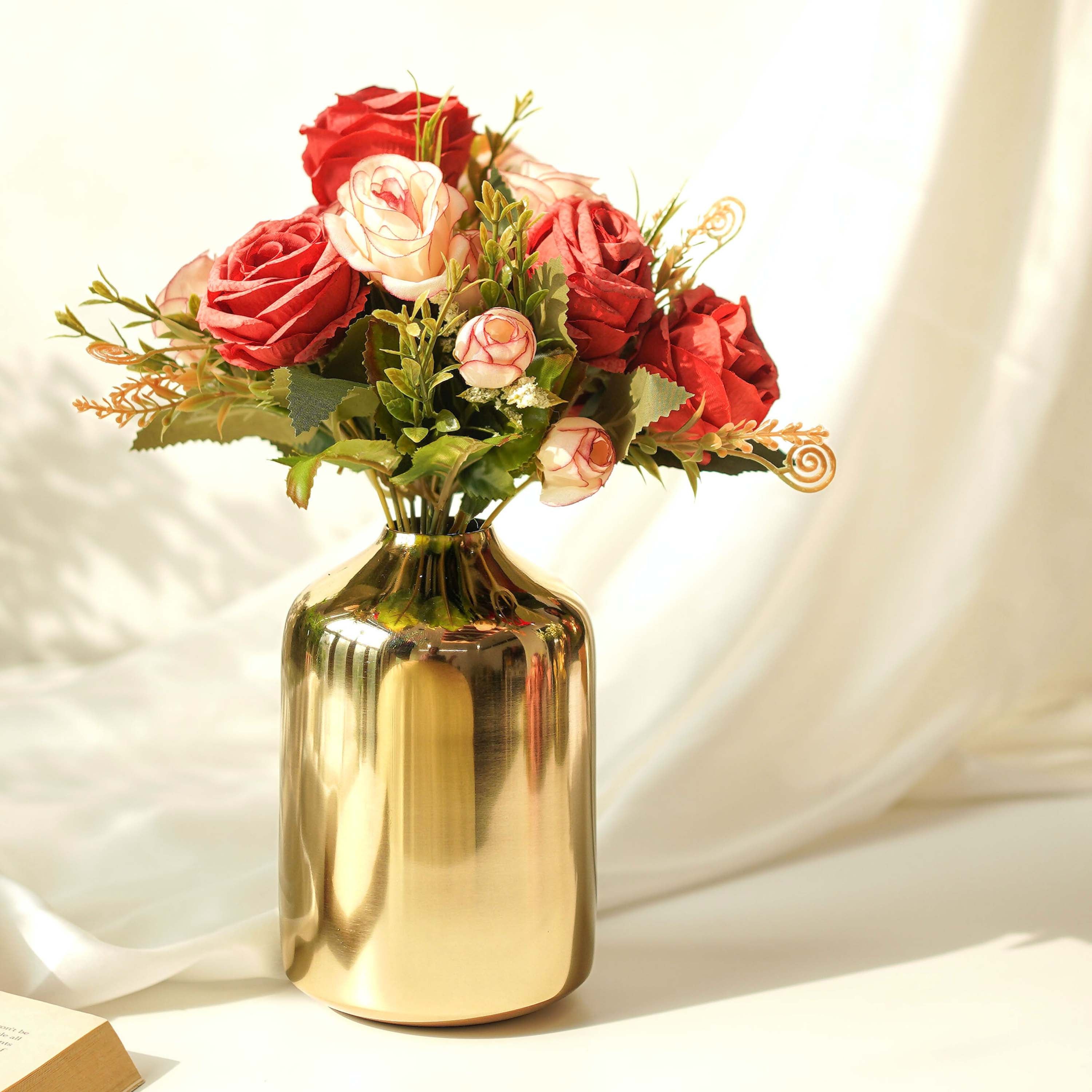 Metal Golden Bottle Flower Vase