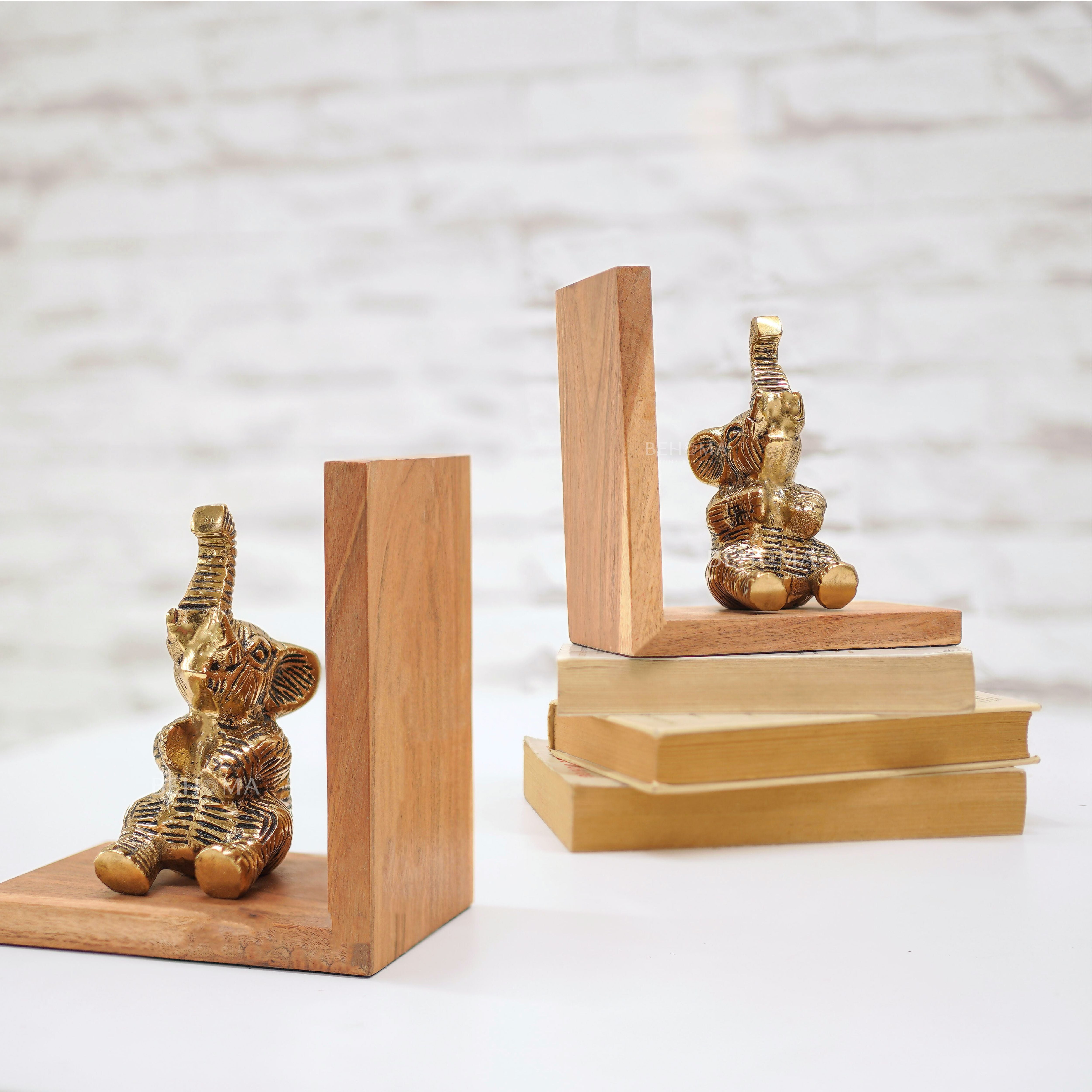 Elephant bookends set