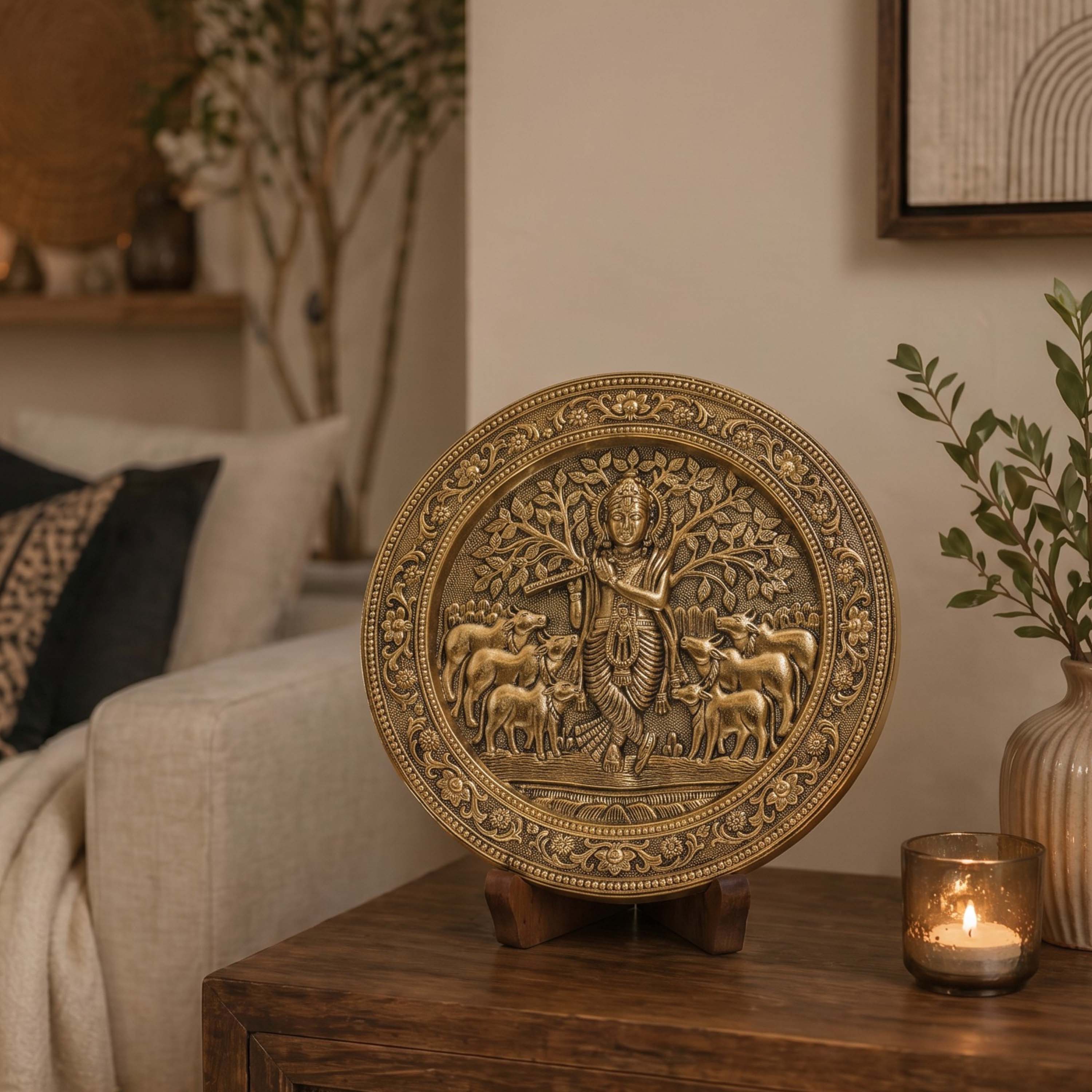 Divine Krishna Wall Plate
