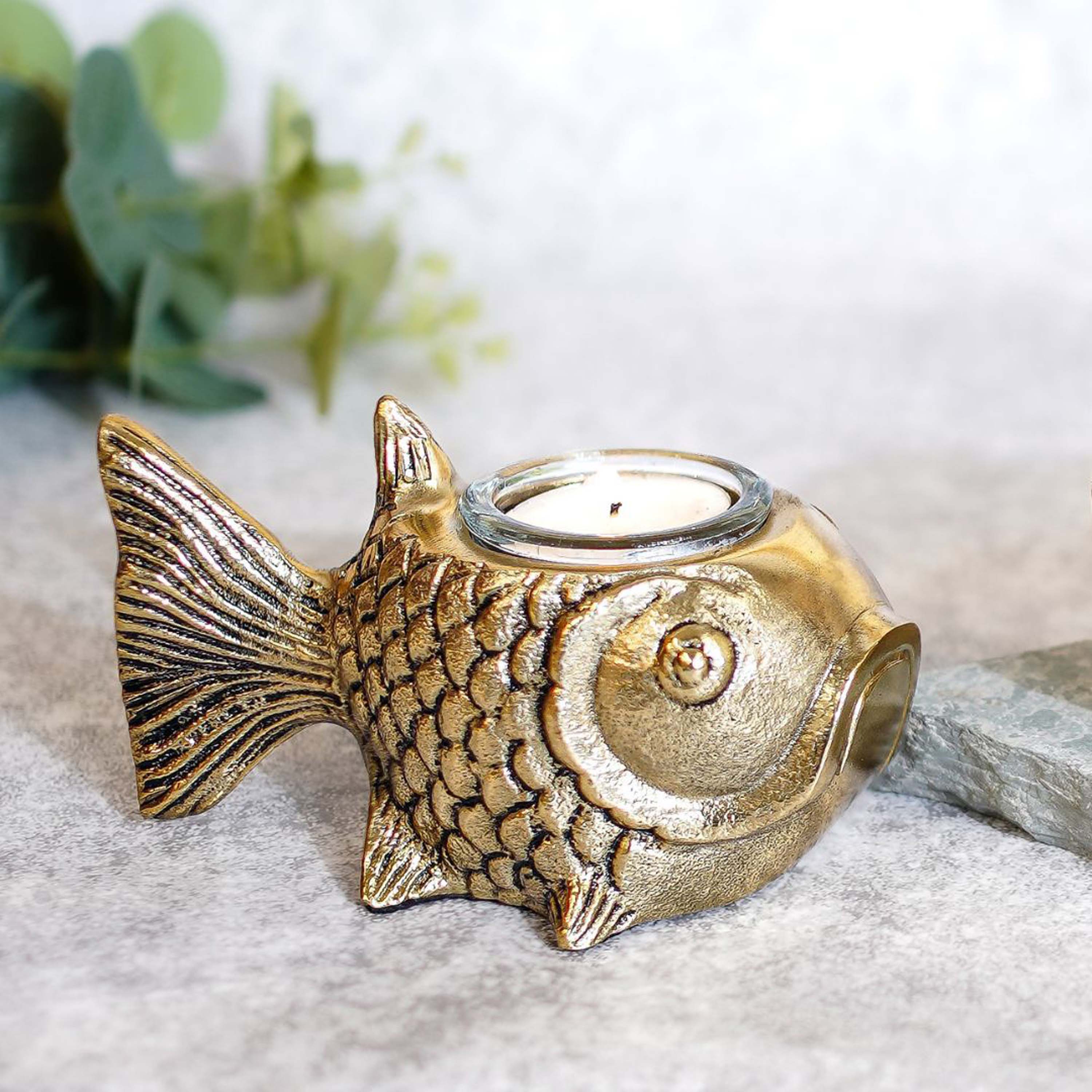 Metal Fish Candle Holder