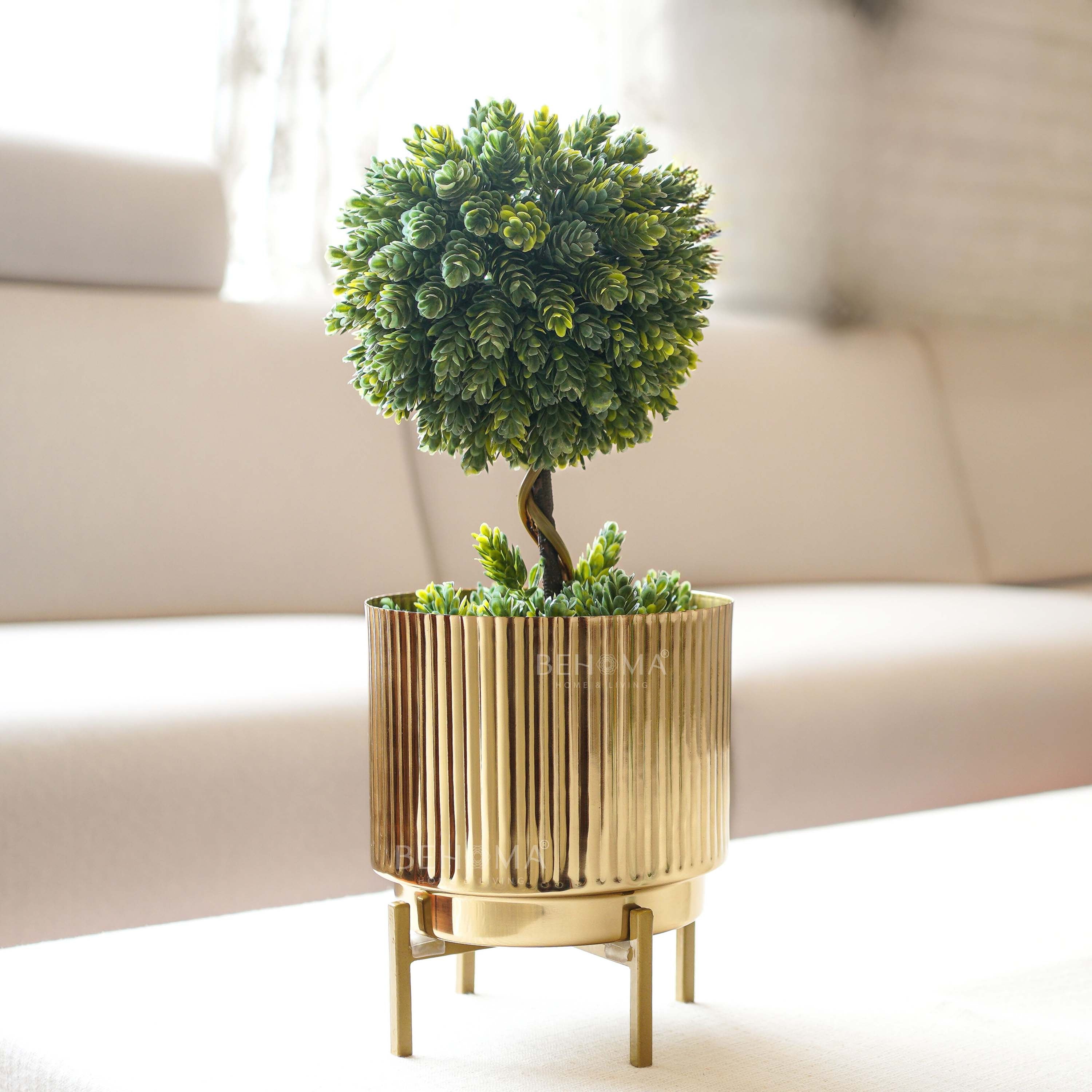 Fluted Metal Planter, Large (Planter Only)