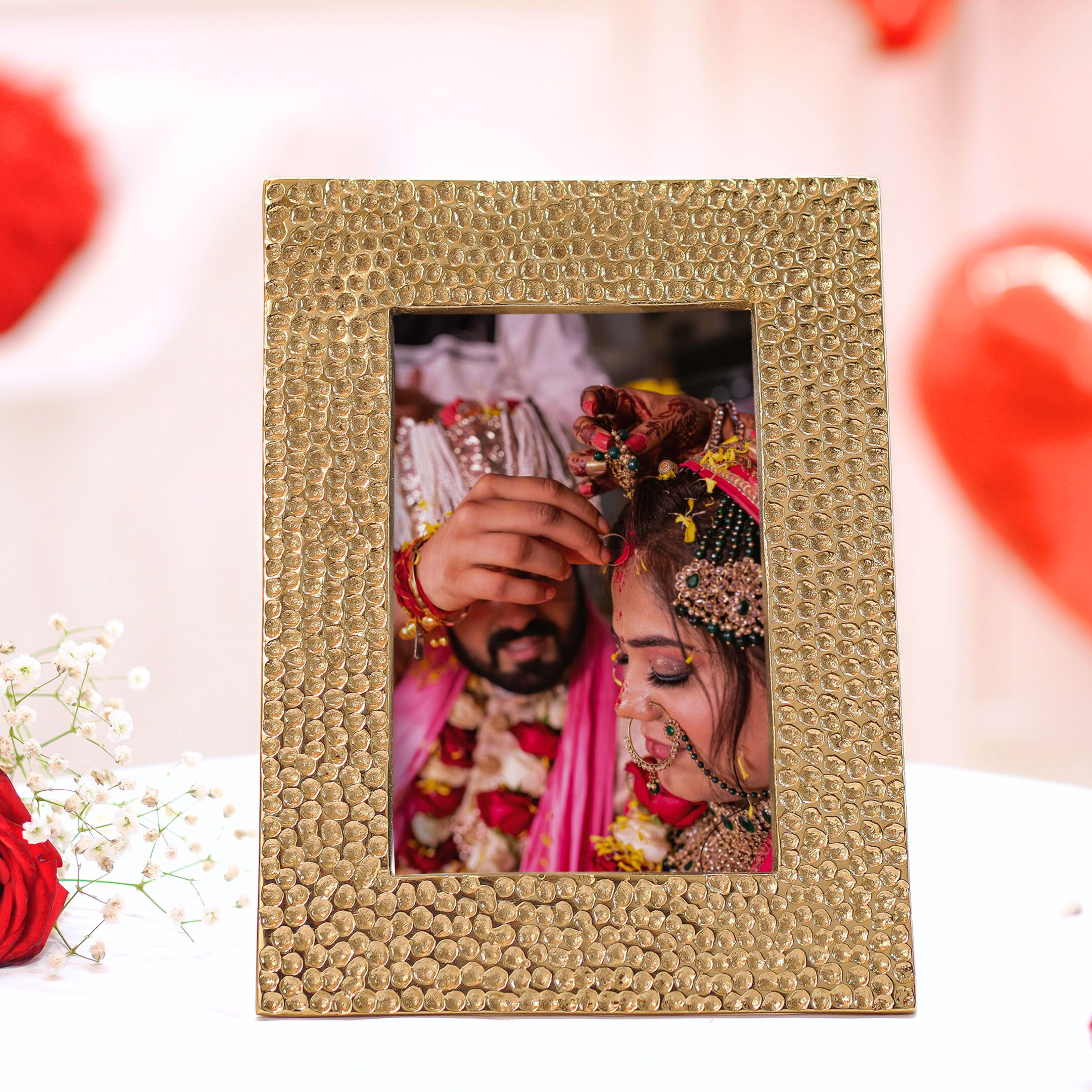 Hammered Photo Frame, Gold, Small