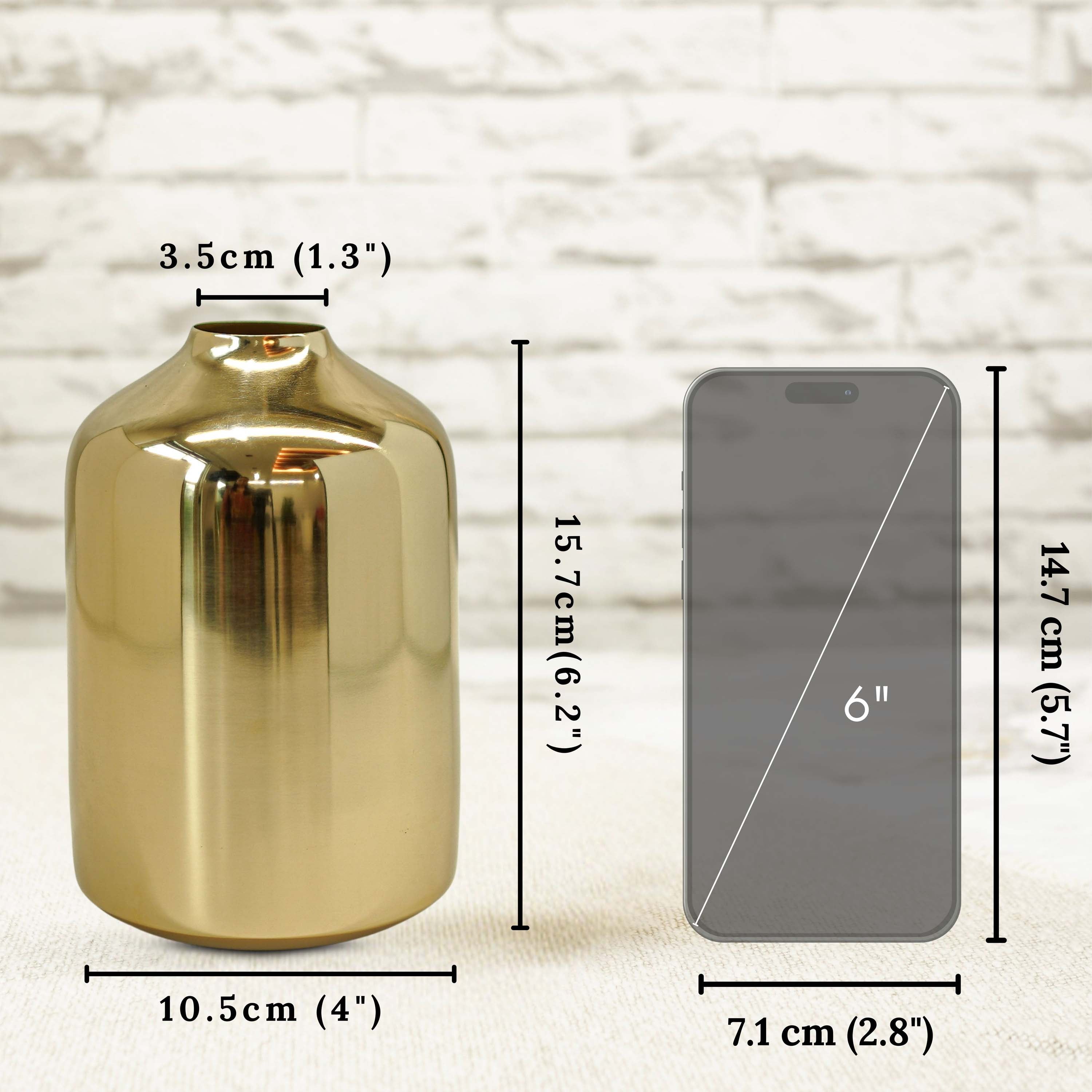 Metal Golden Bottle Flower Vase