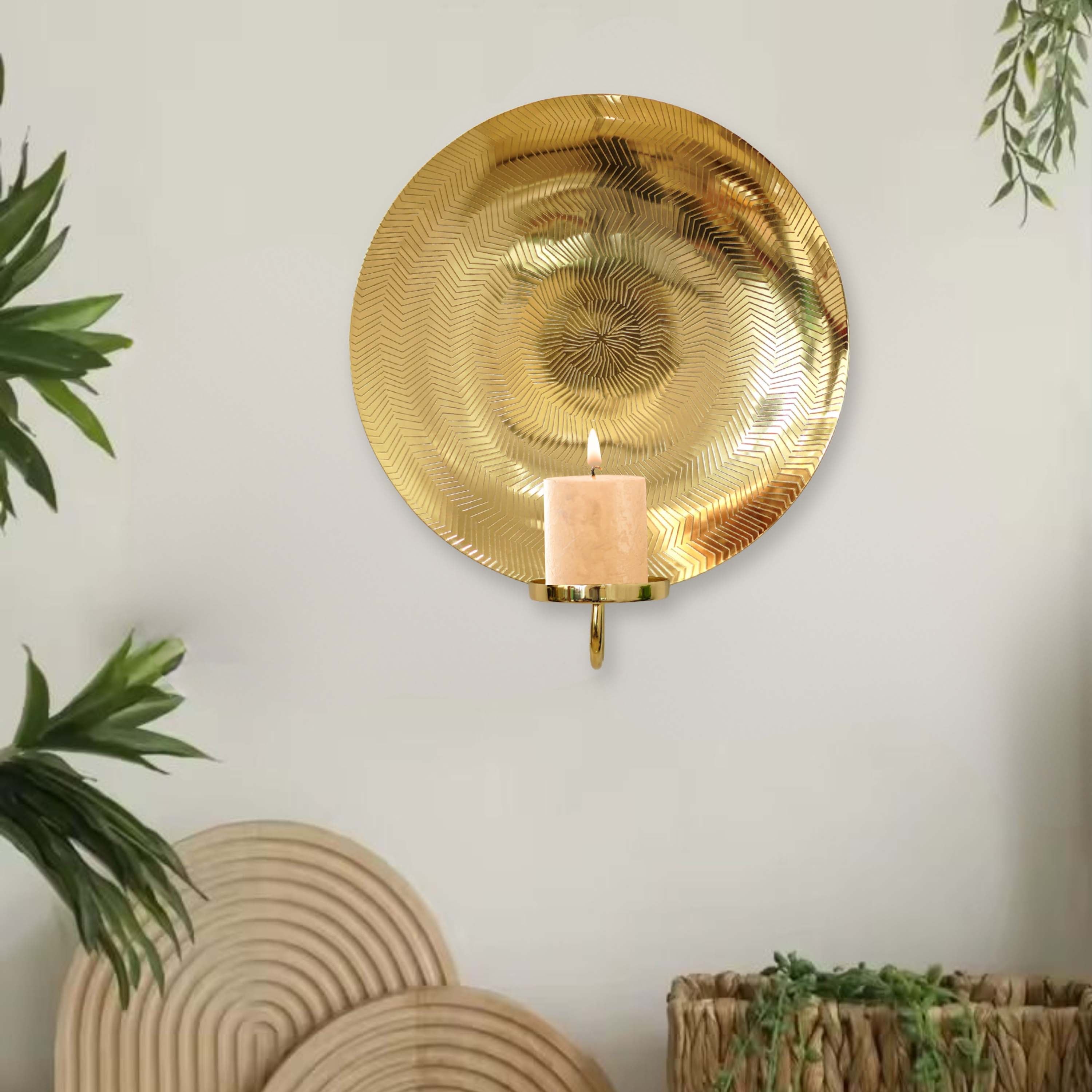 Golden Ripple Texture Wall Sconce