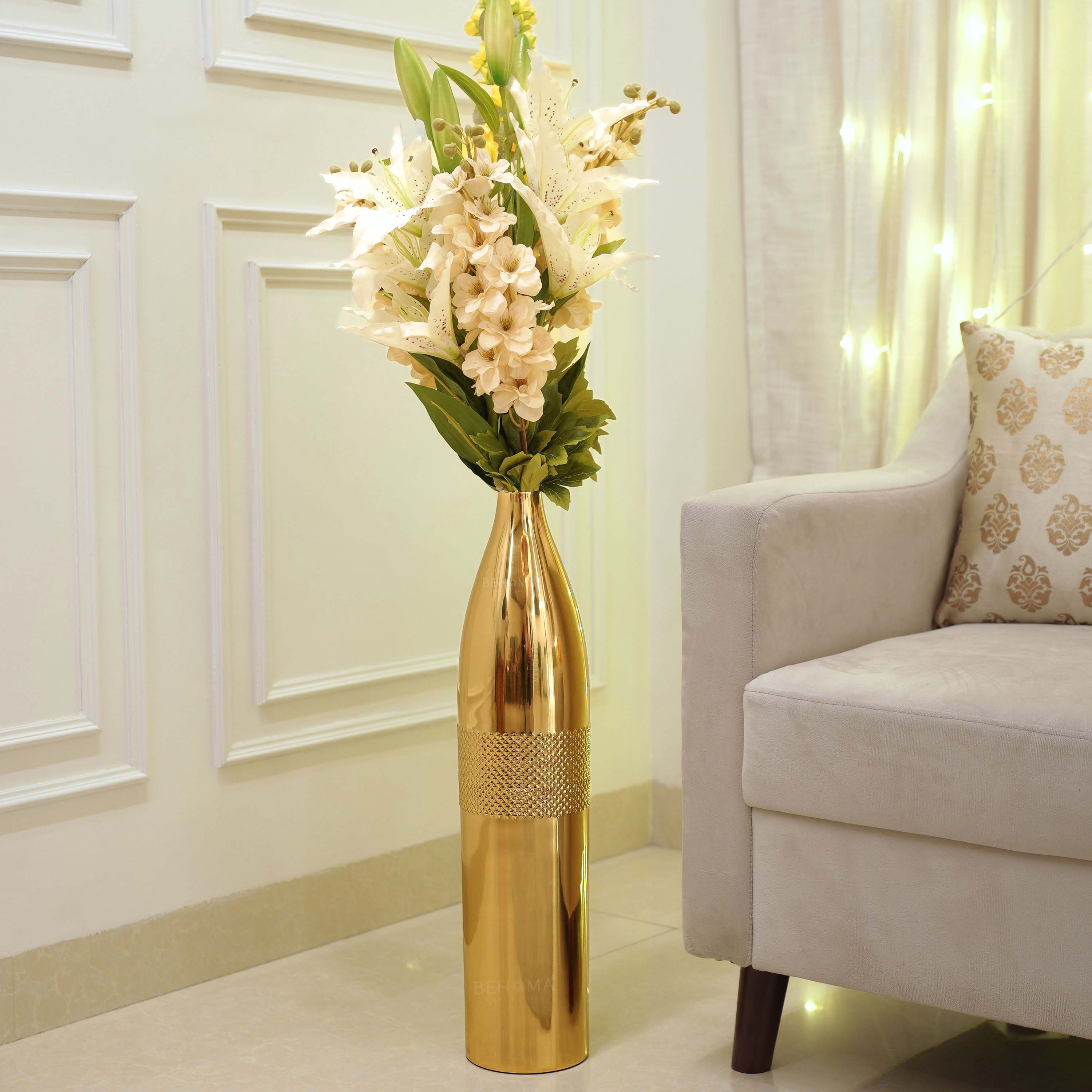 Metal Tall Floor Vase