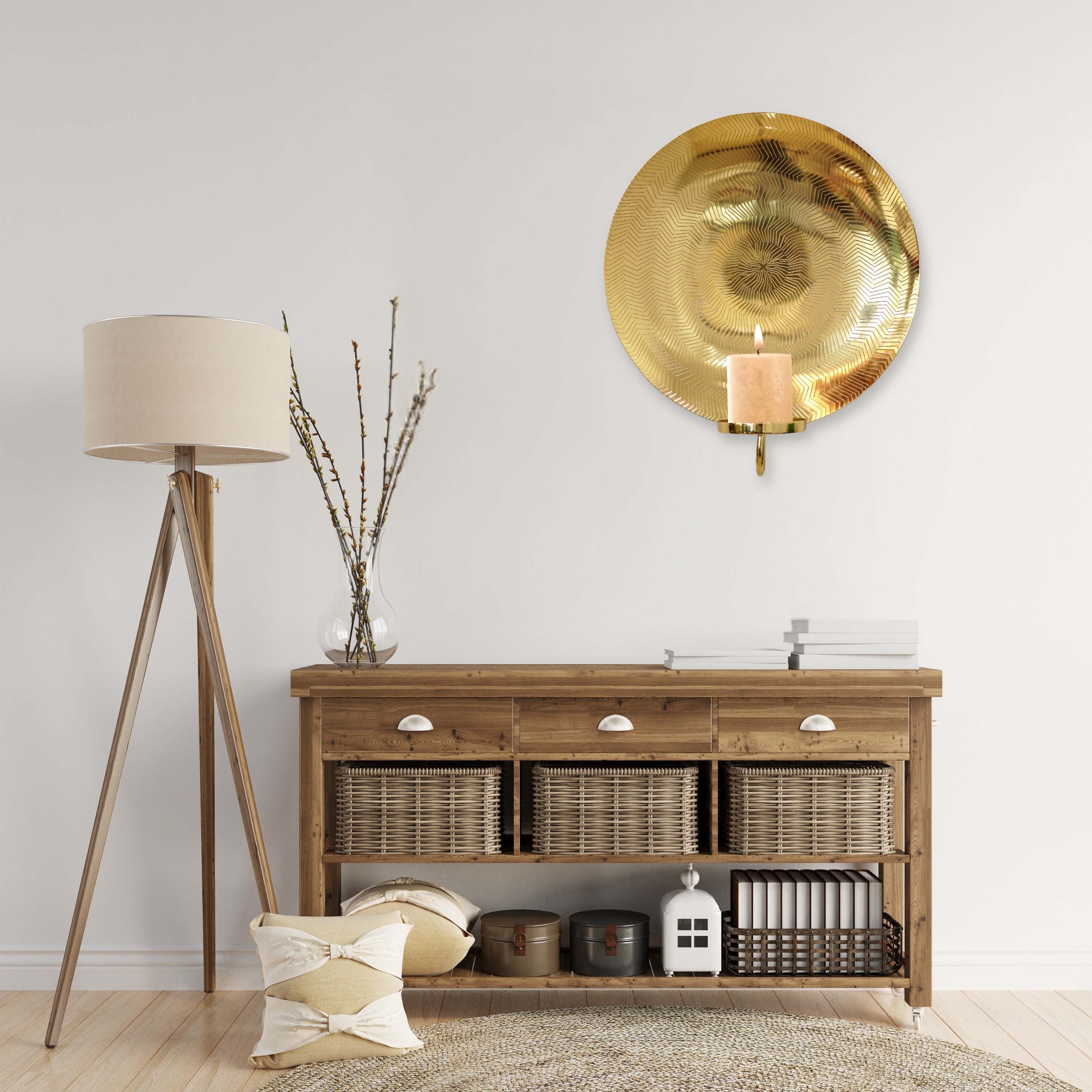 Golden Ripple Texture Wall Sconce