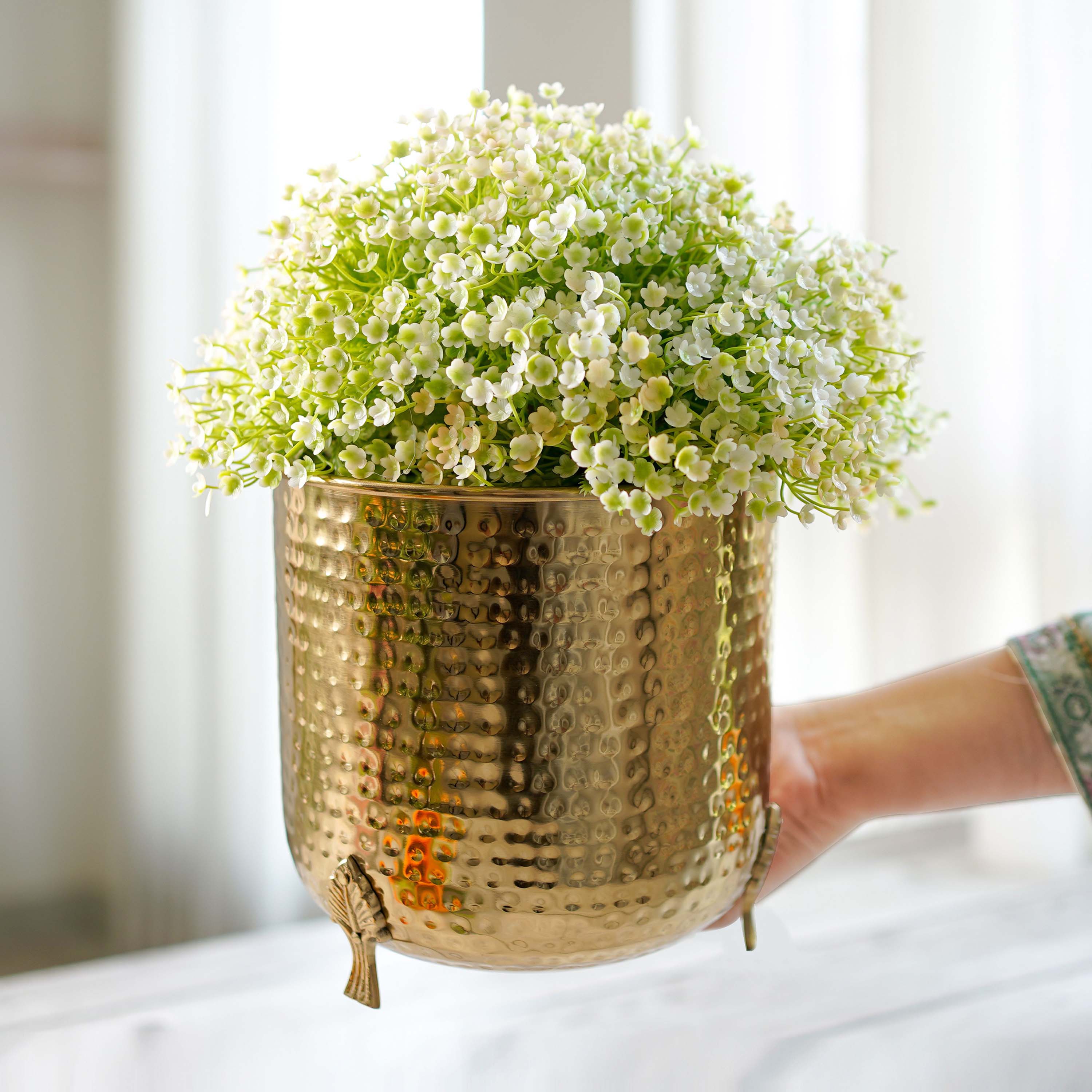 Leaf leg Metal Planter, Large (Pot Only)