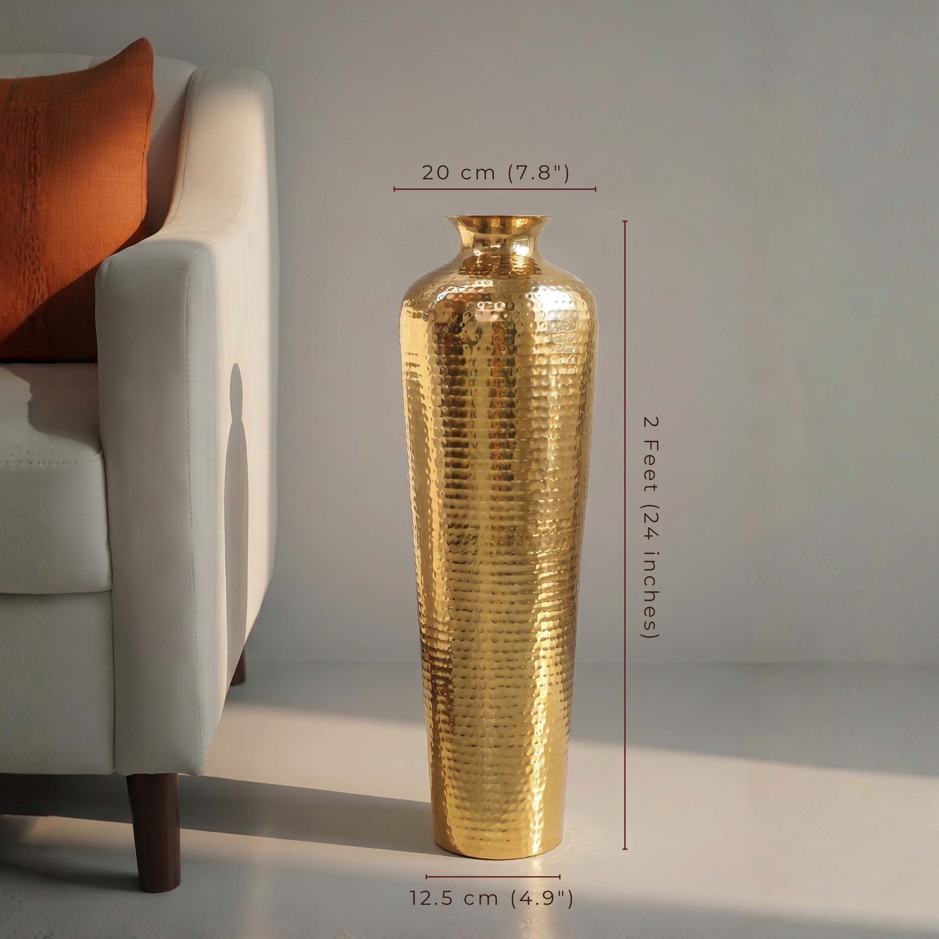 Metal Hammered Floor Vase
