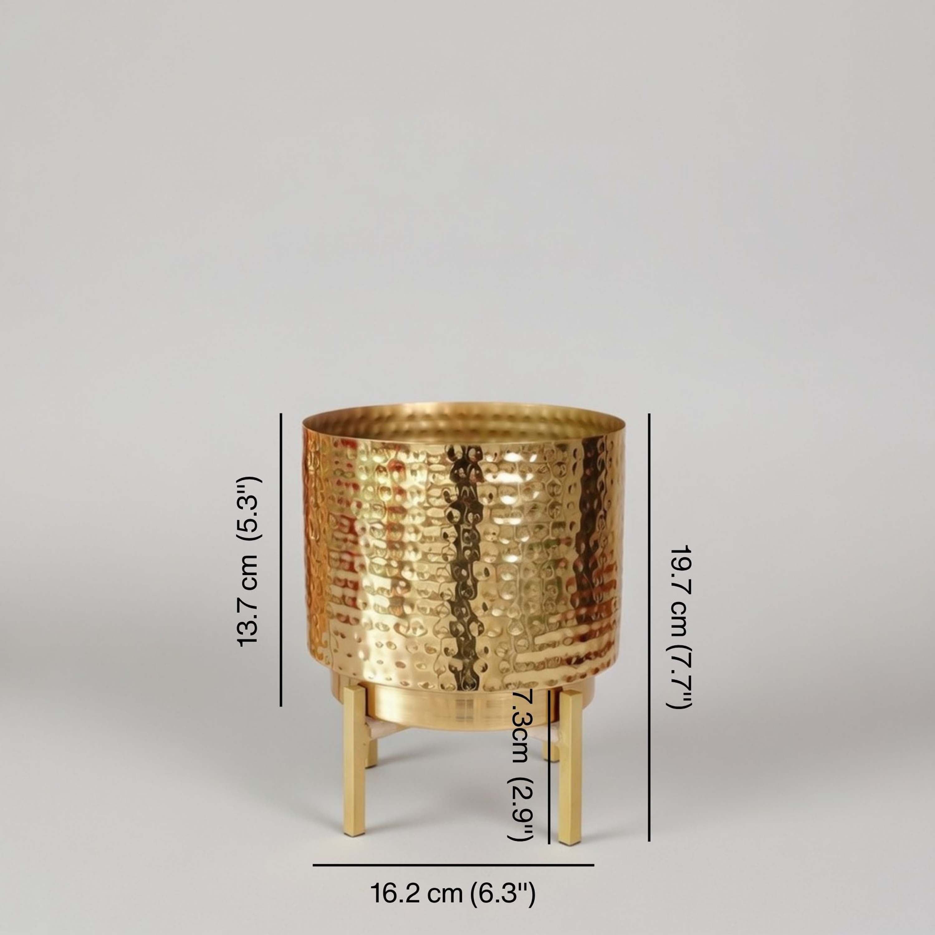 Hammered Metal Planter, Small (Planter Only)