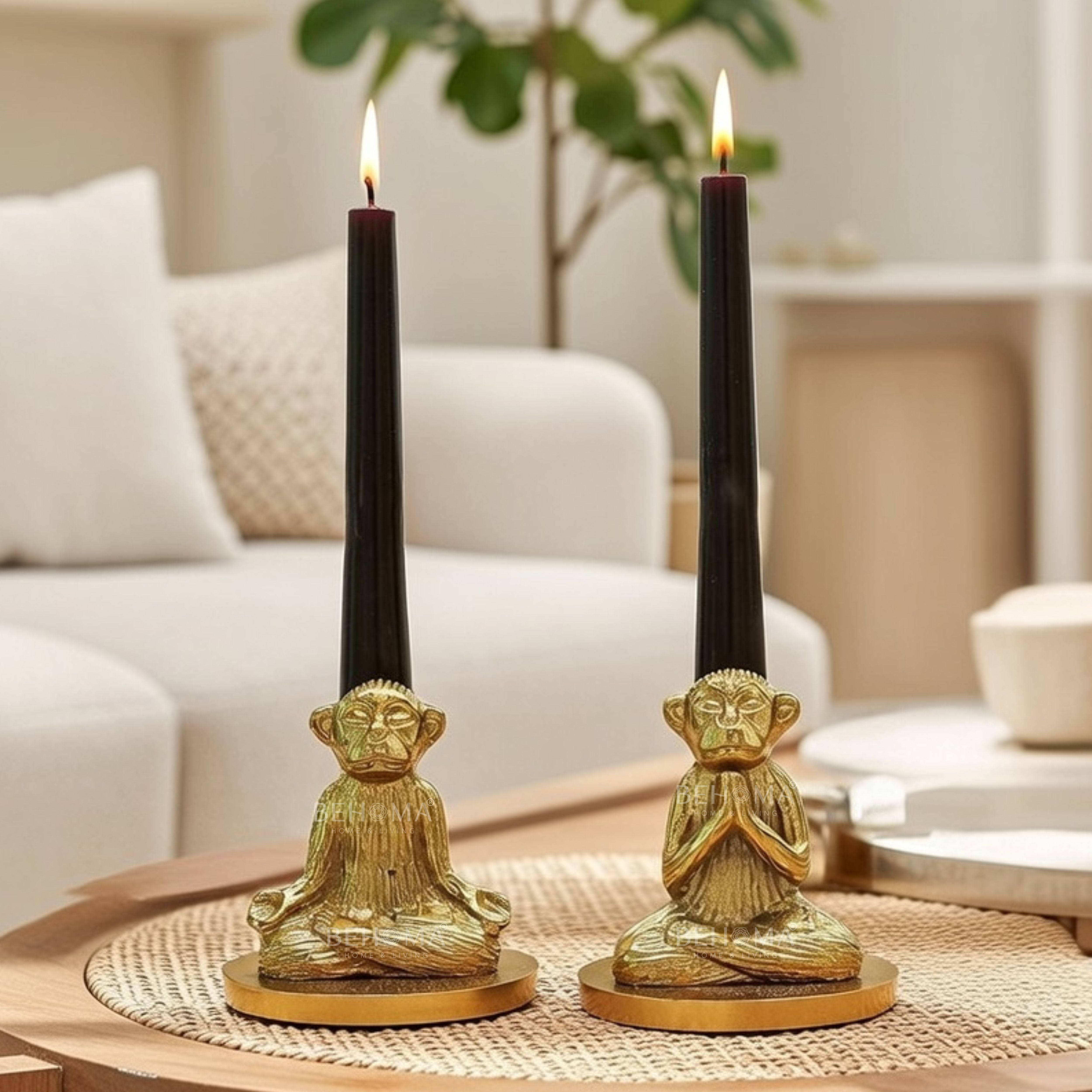 Yoga Monkey Candle Holder, Set