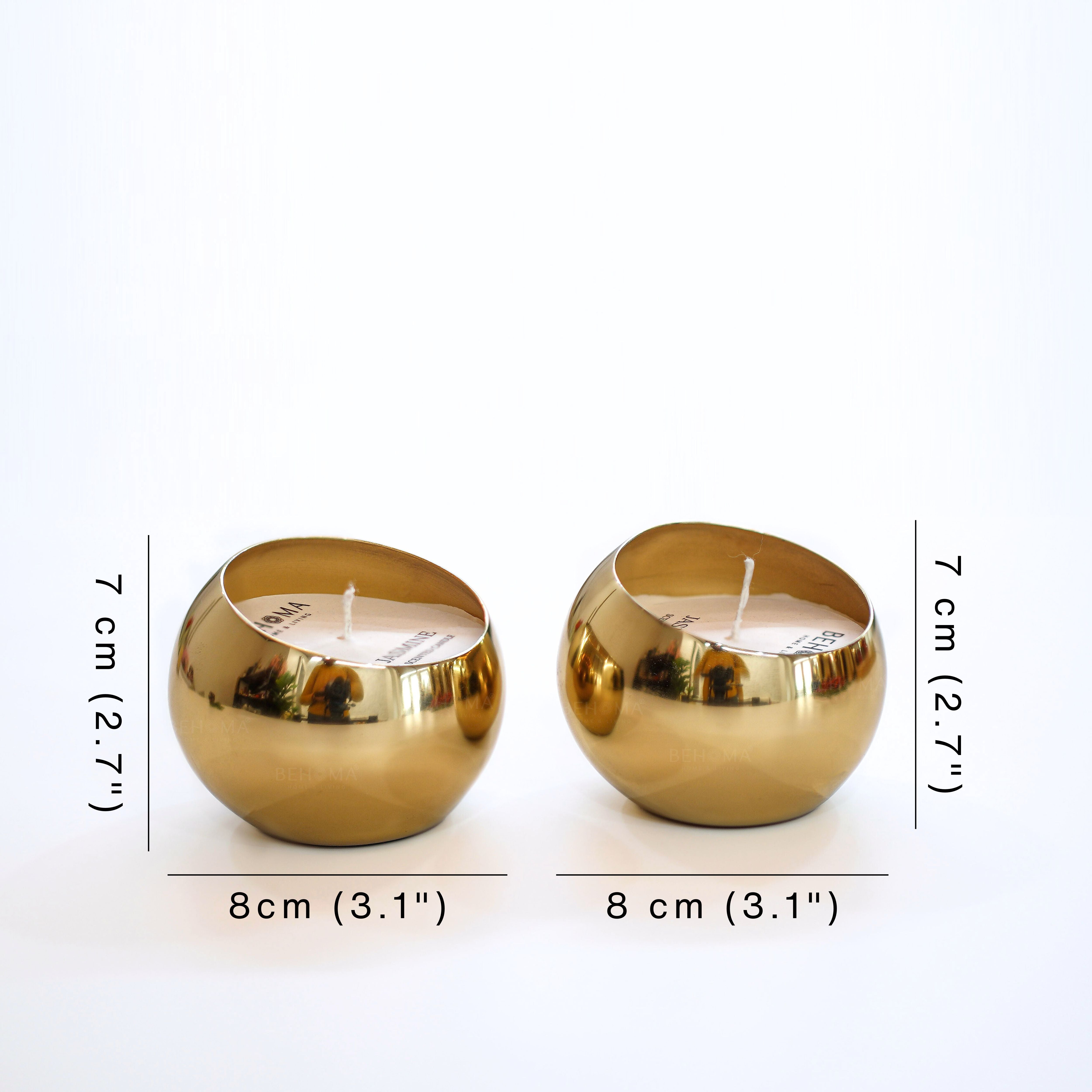 Metal Orb Scented Candle, Set