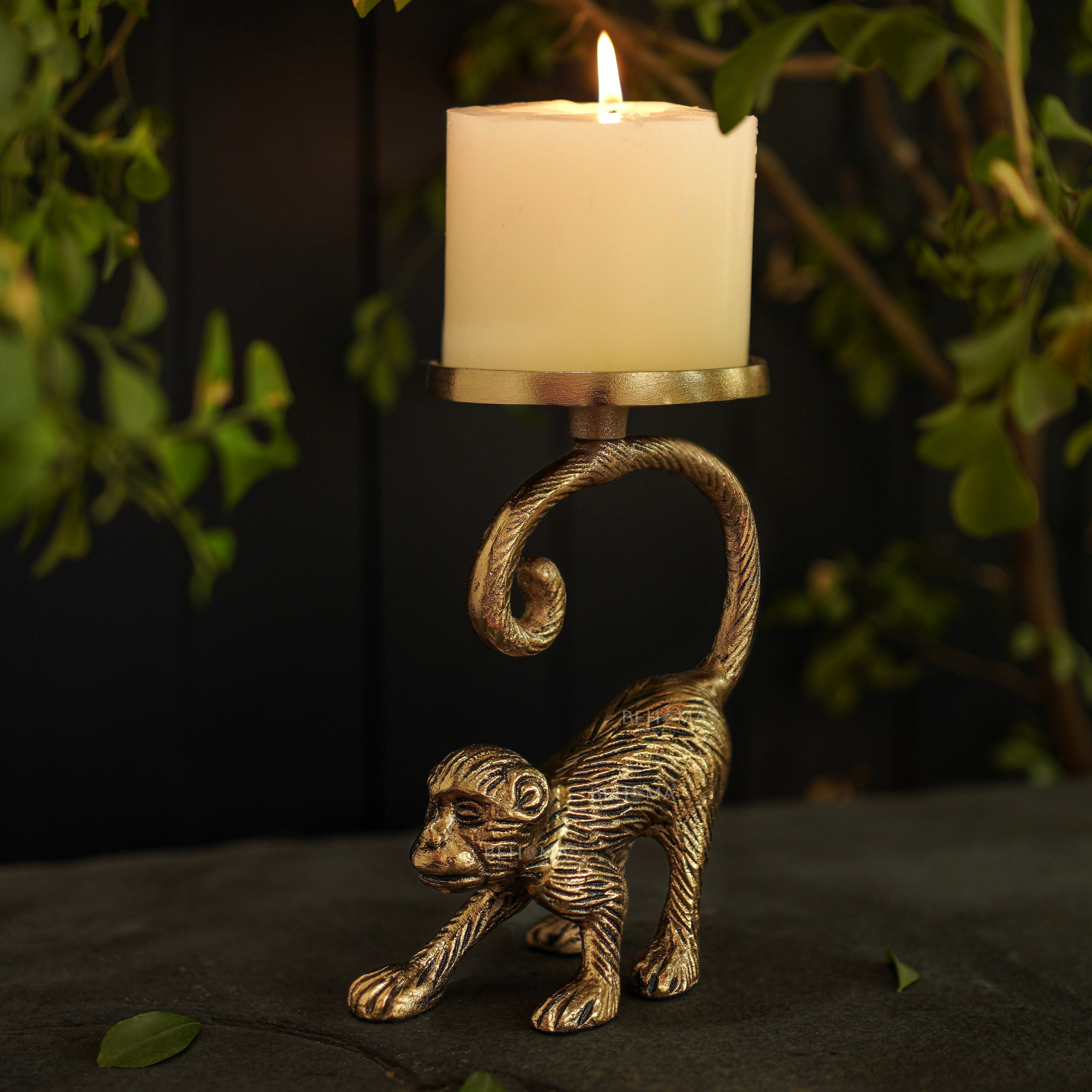 Metal Monkey Candle Holder