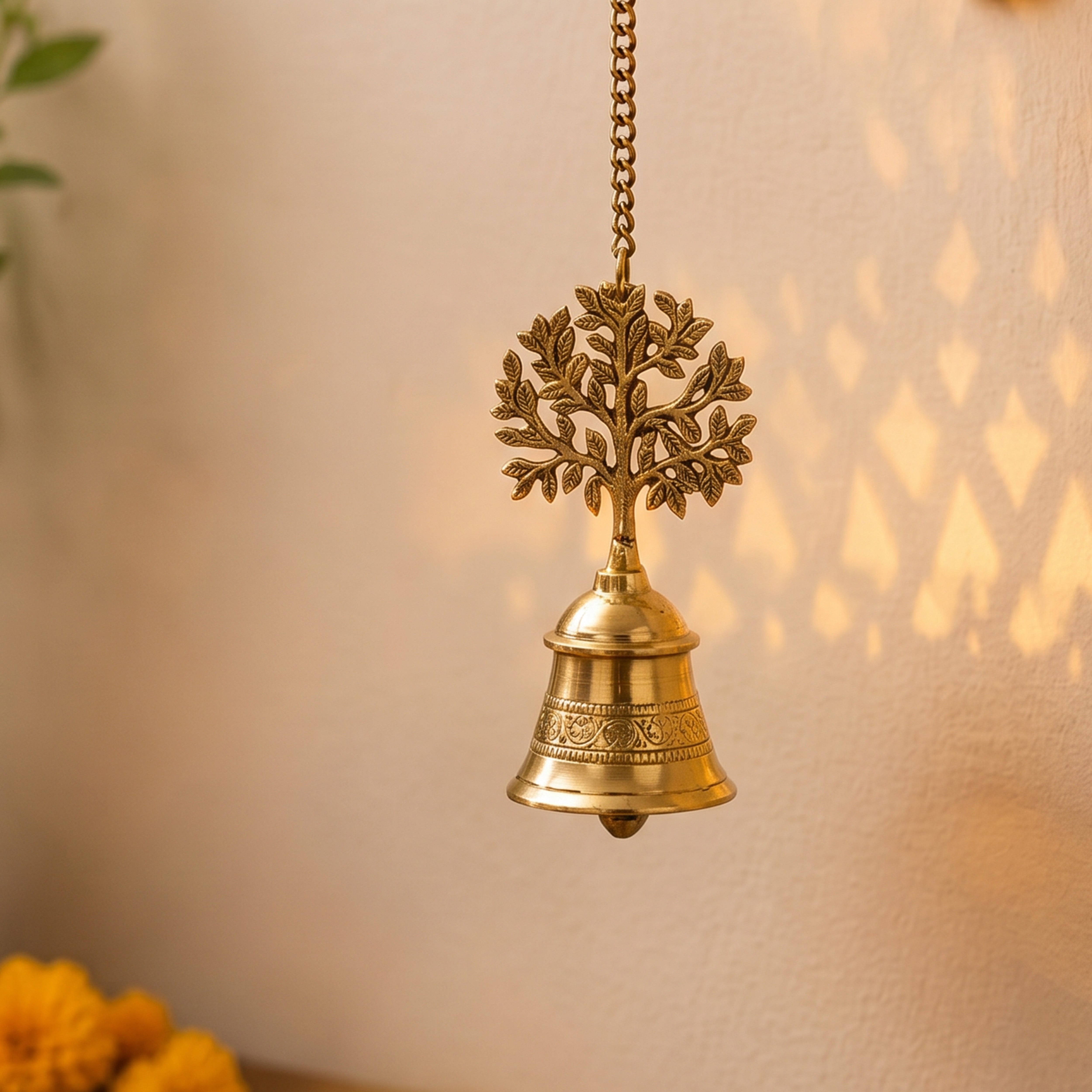 Pure Brass Kalpvriksha Hanging Bell Set