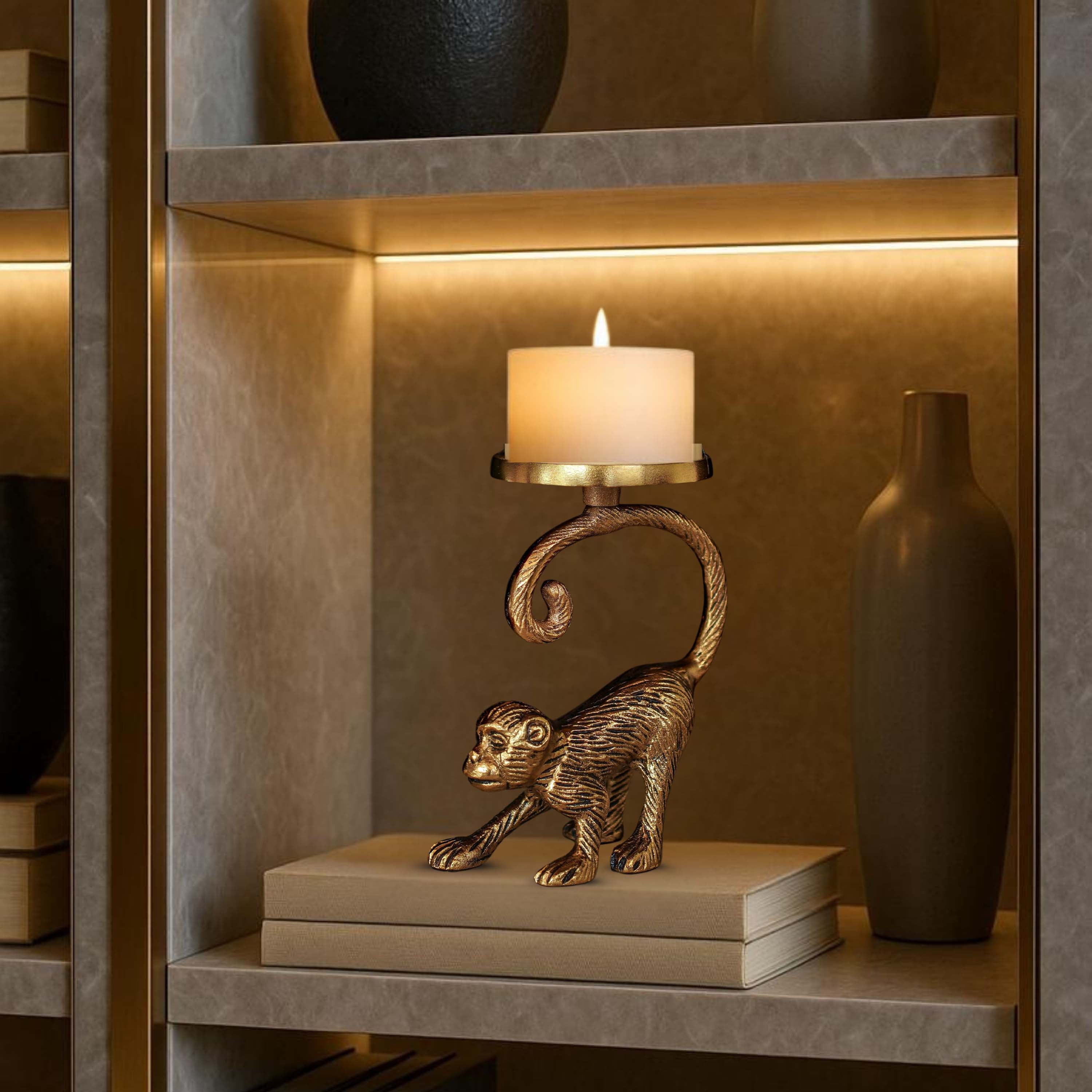 Metal Monkey Candle Holder