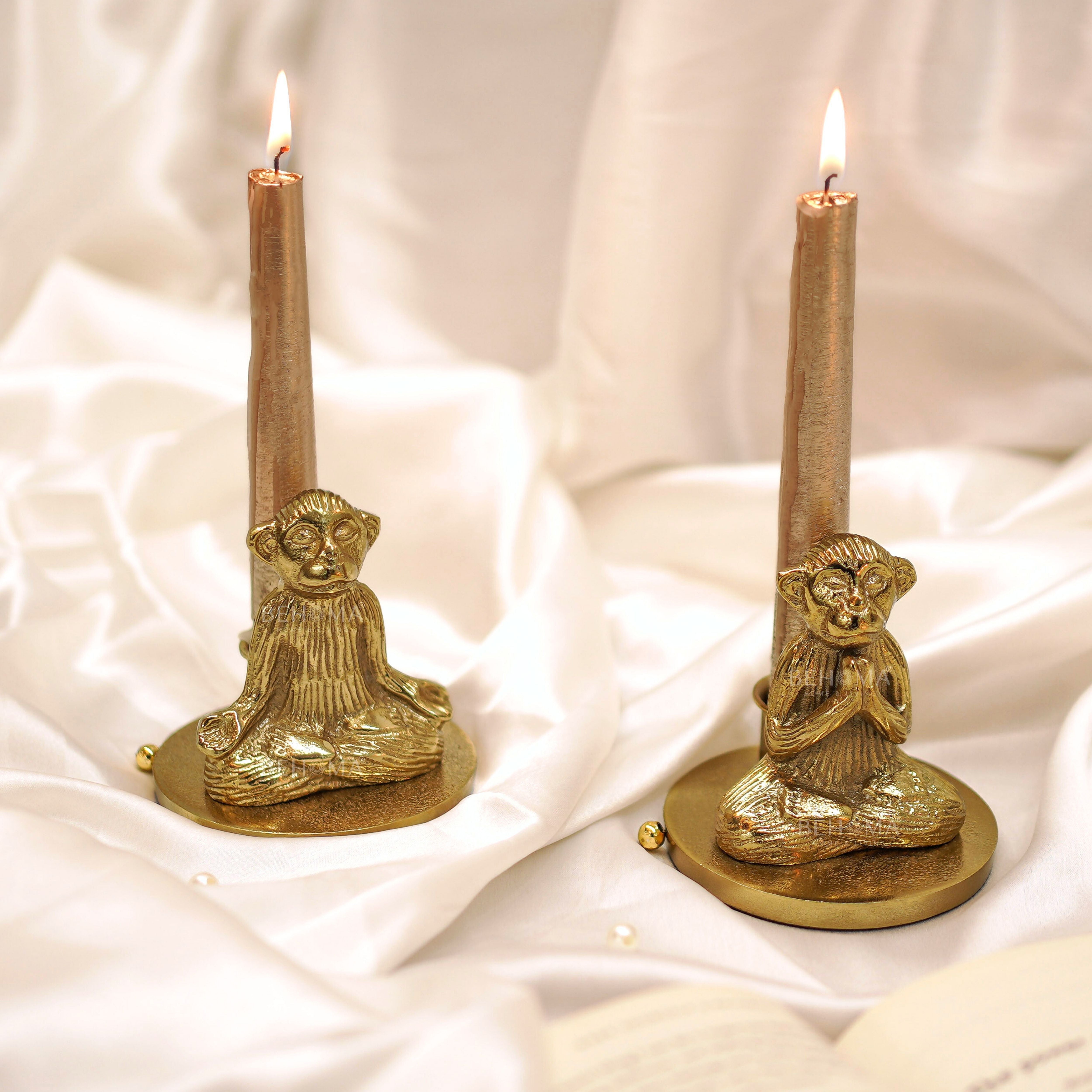 Yoga Monkey Candle Holder, Set