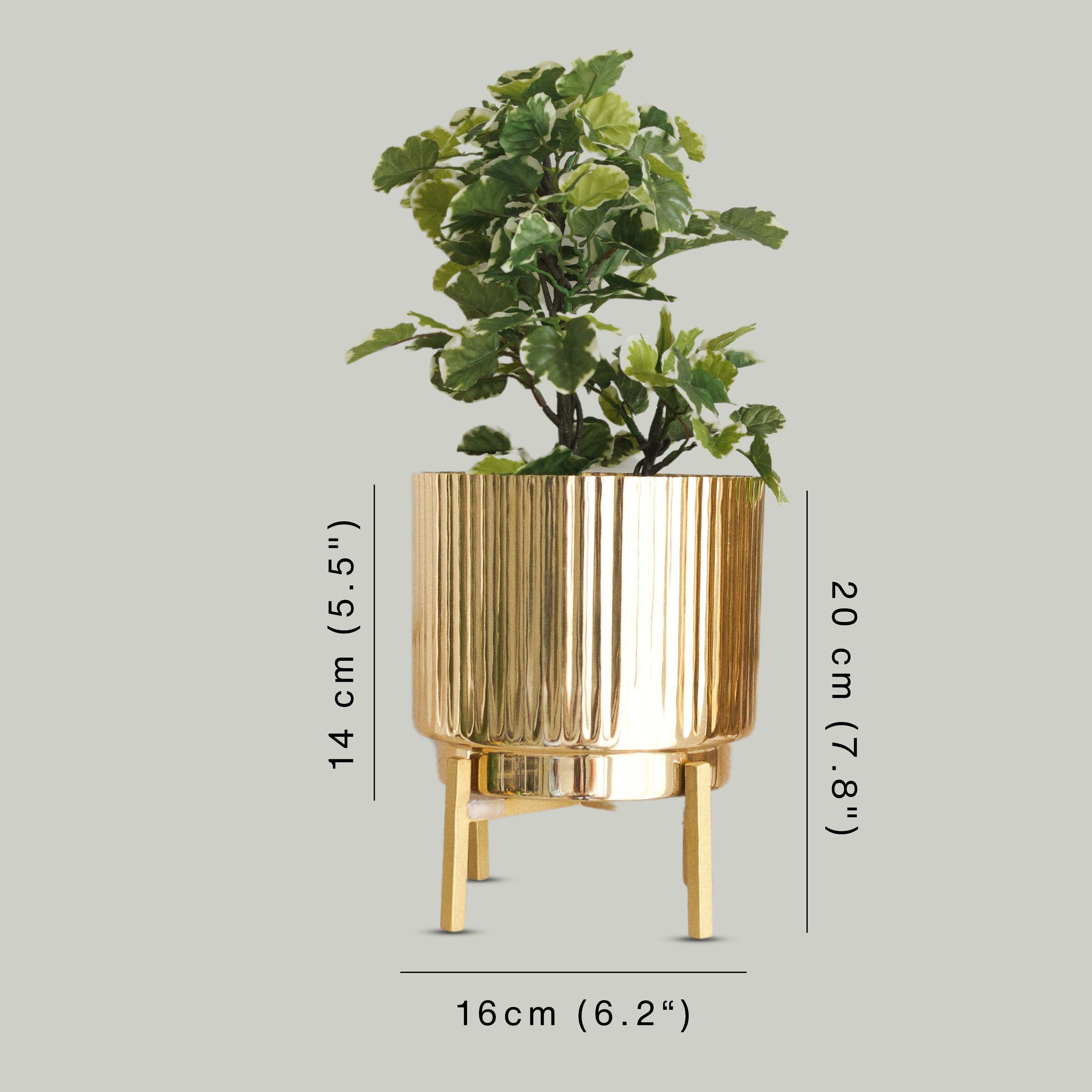 Fluted Metal Planter, Small (Planter Only)