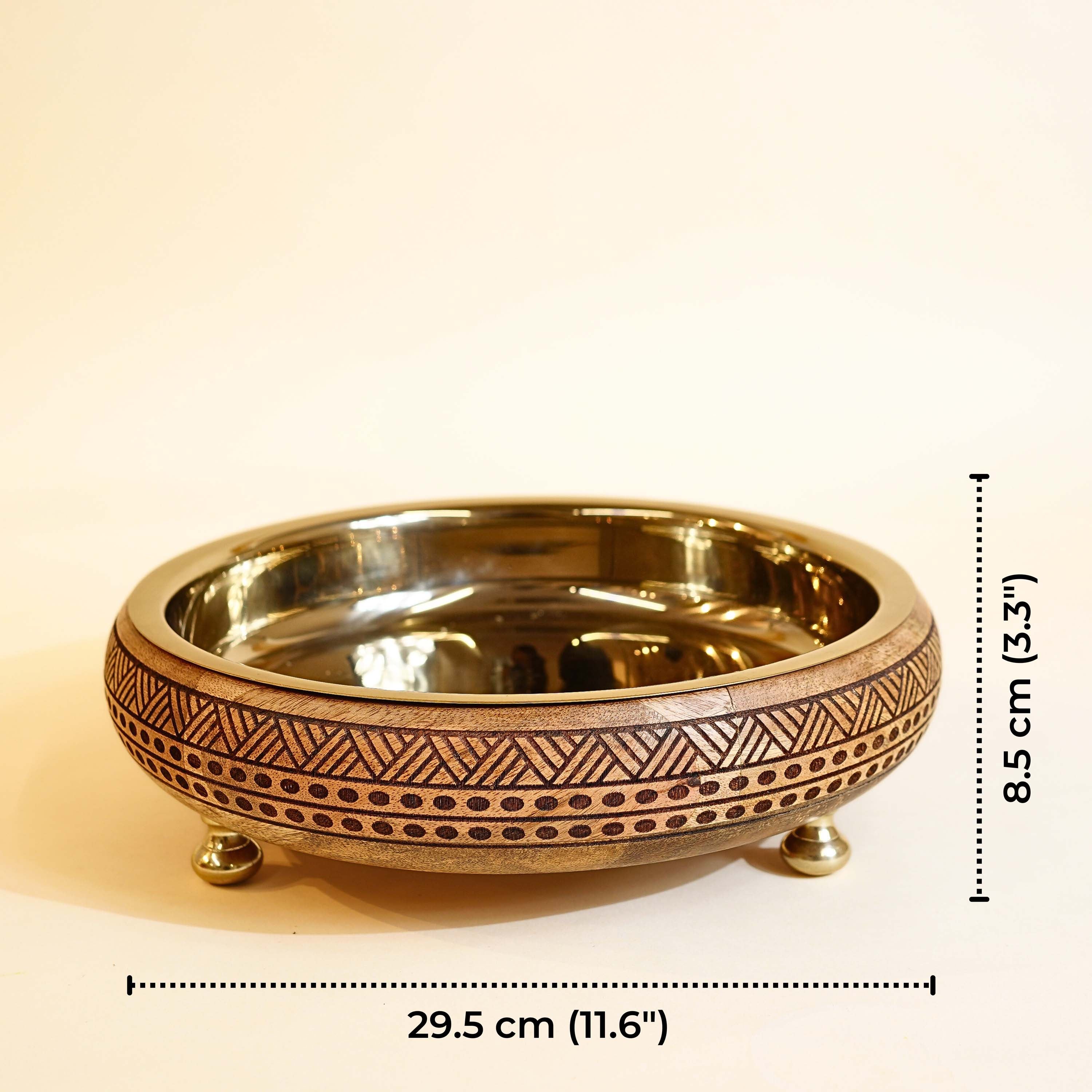Heritage Charm Urli, Wood & SS