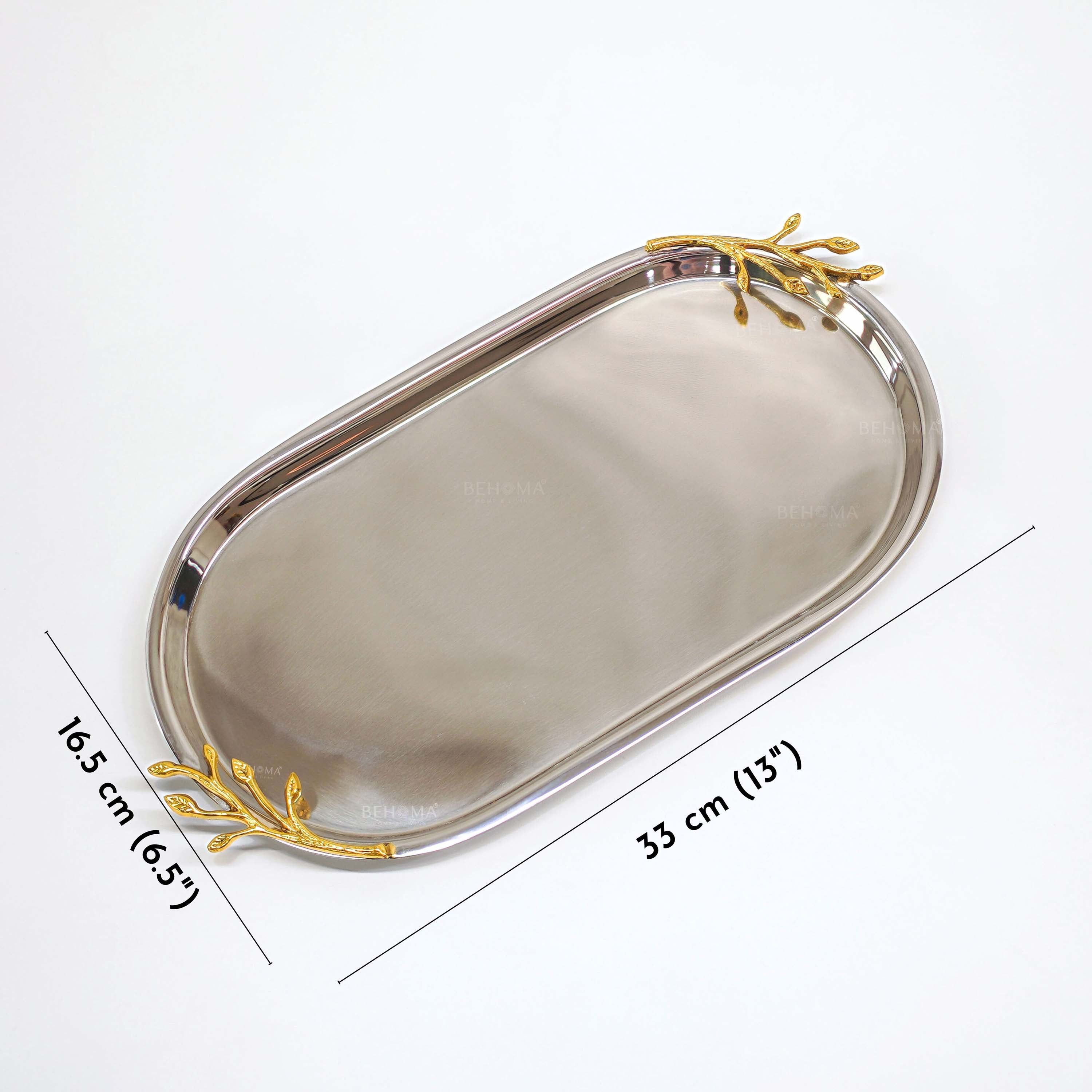 SS Tray with Brass Branch