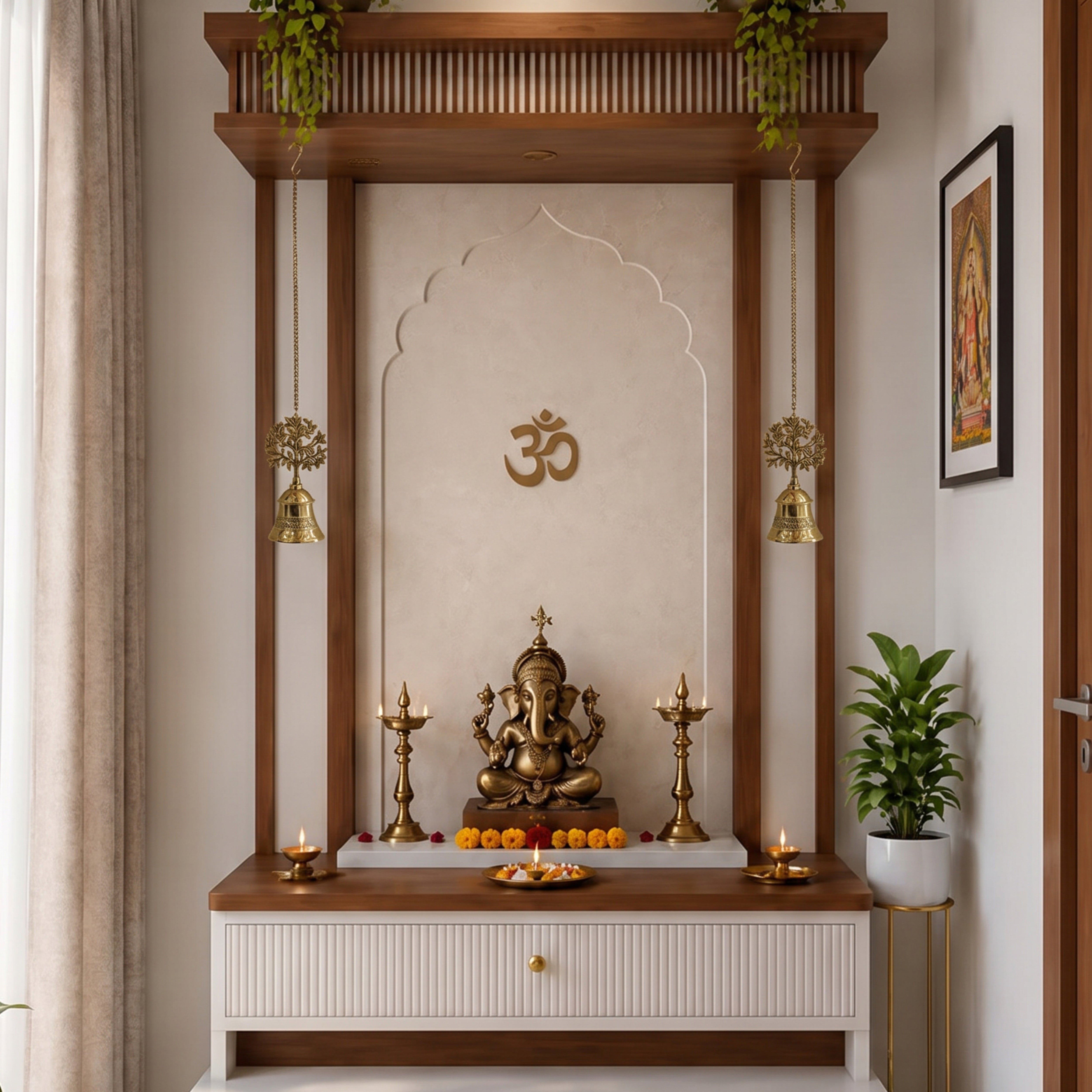 Pure Brass Kalpvriksha Hanging Bell Set
