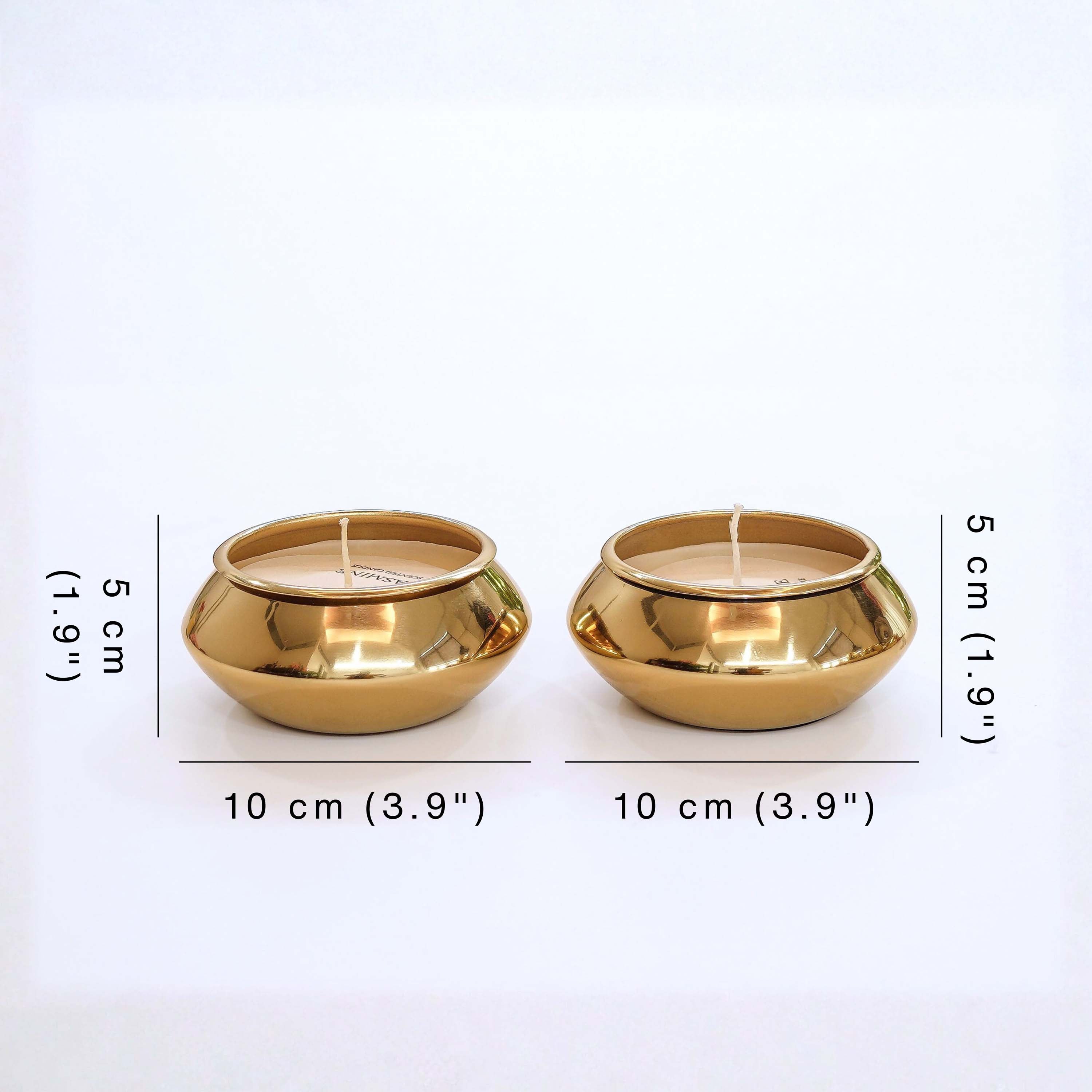 Metal Pebble Pot Scented Candle, Set