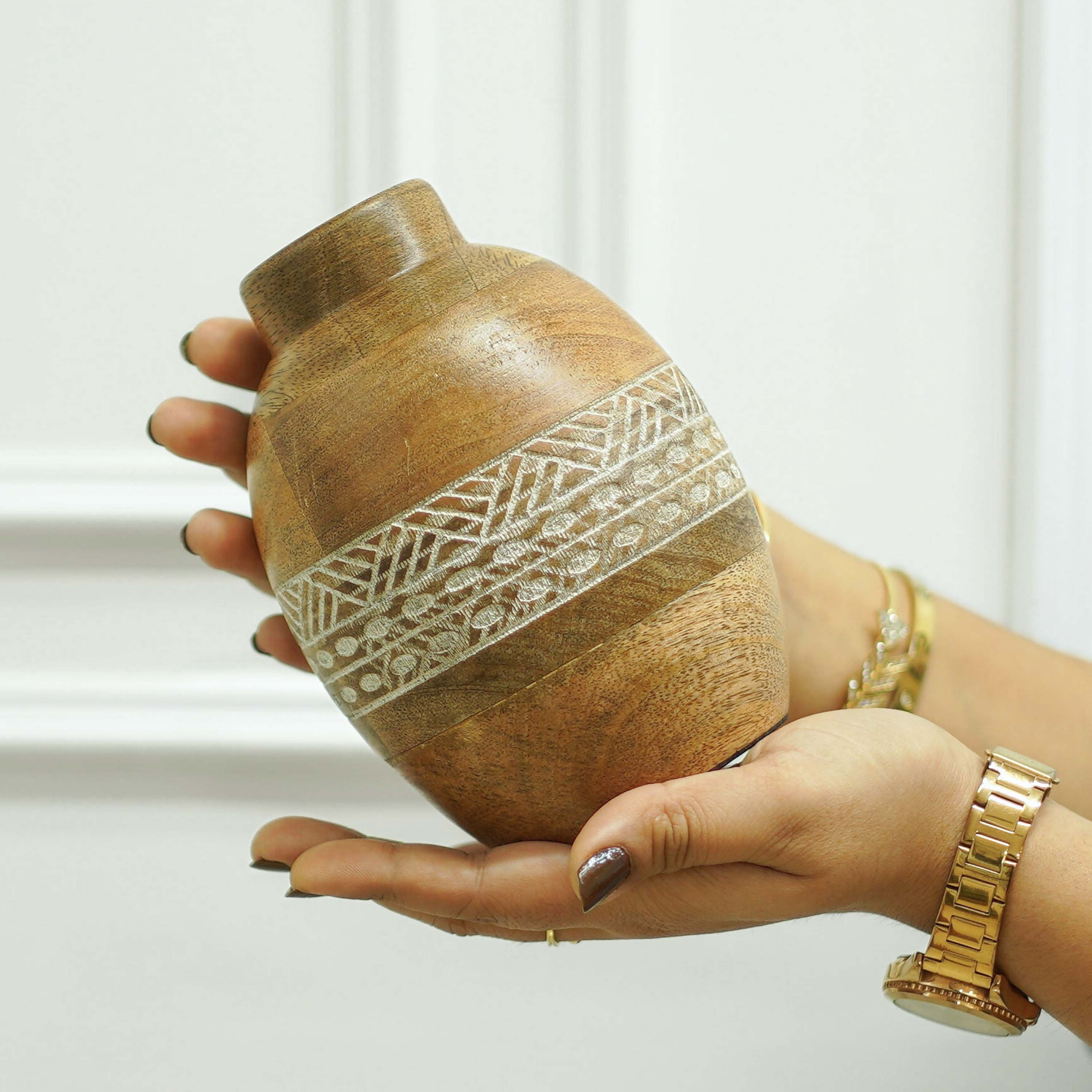 Mango Wood Bulb Vase