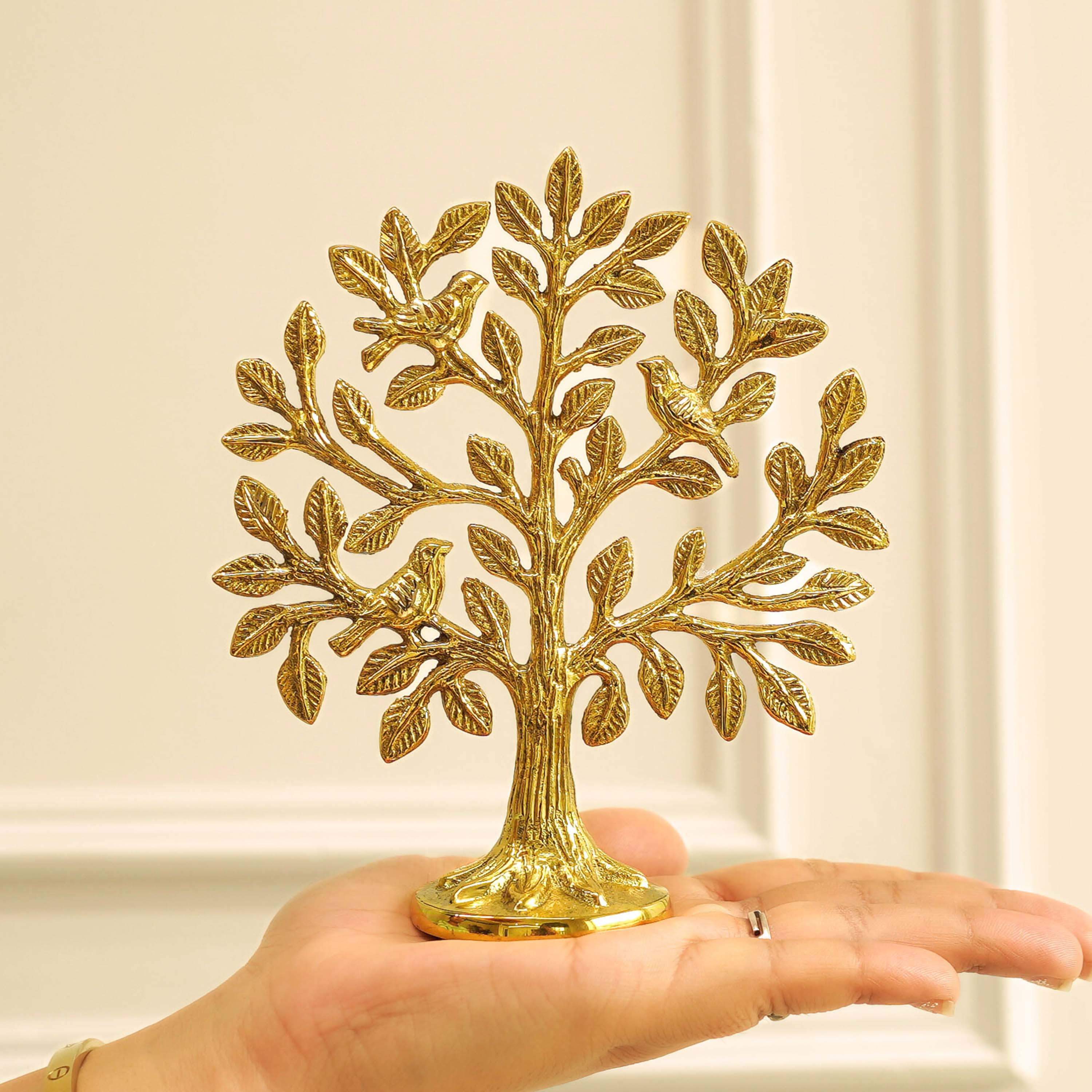 Pure Brass Kalpvriksh with Birds (6 inch)
