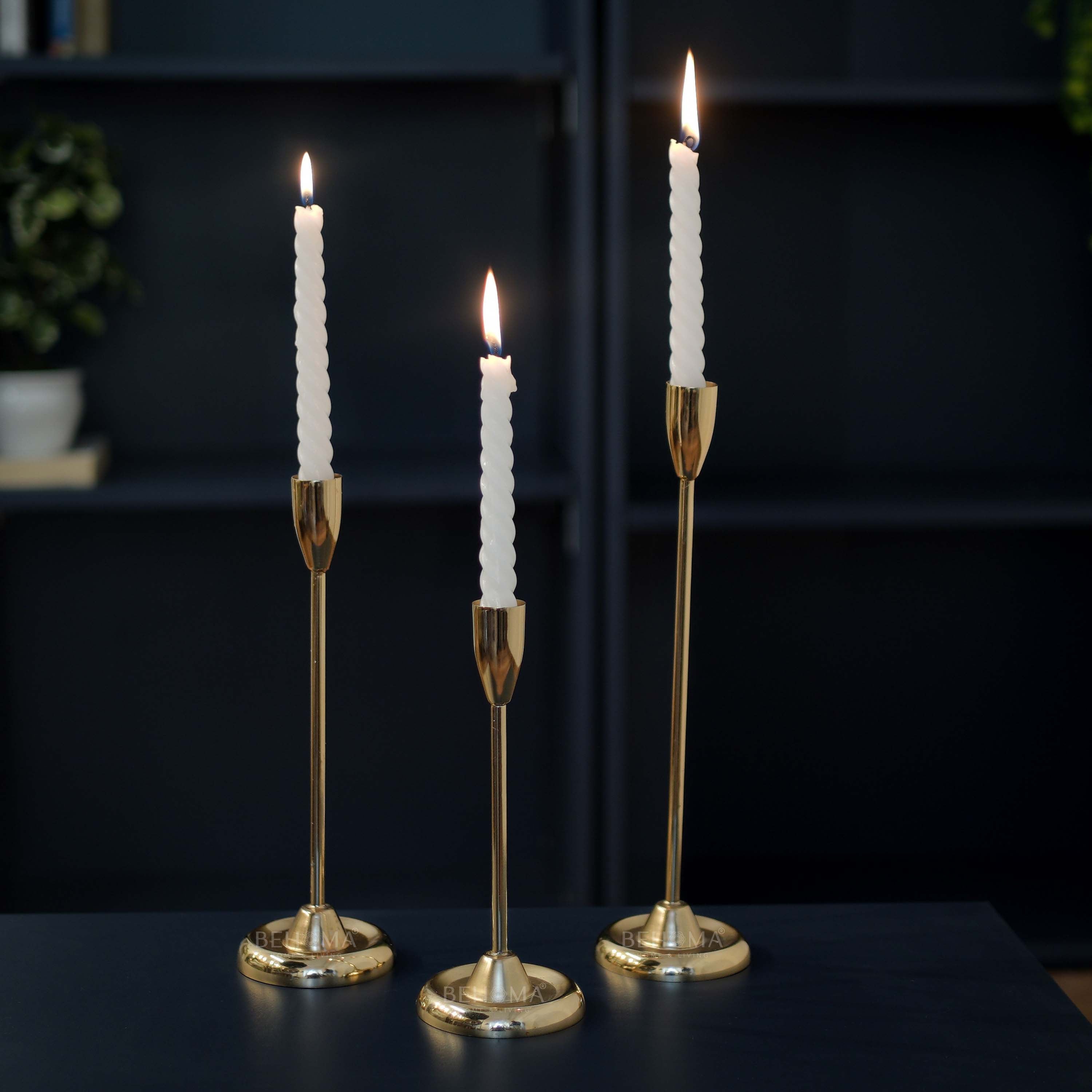 Luxury Metal Taper Candle Holder Set