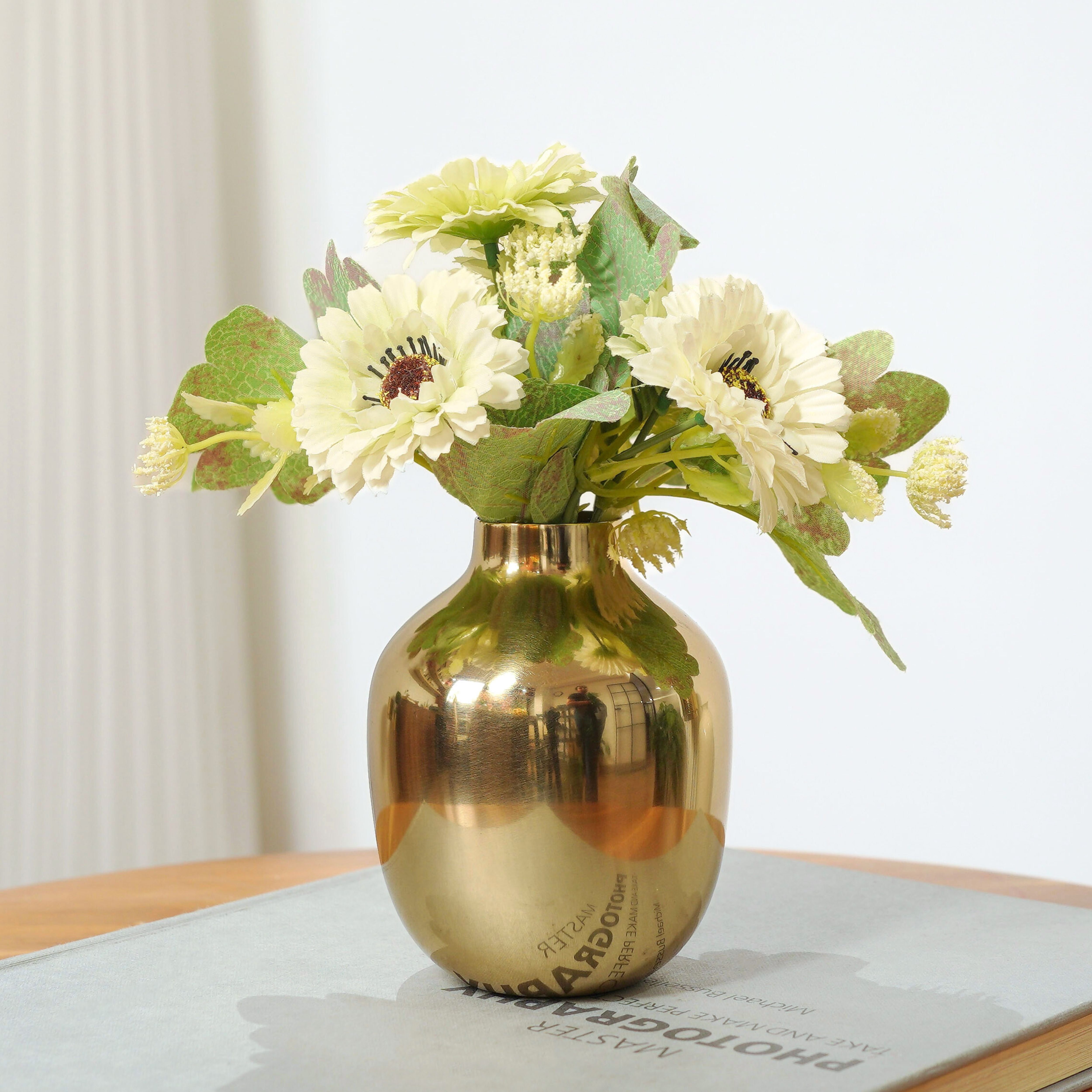 Golden Metal vase, Small