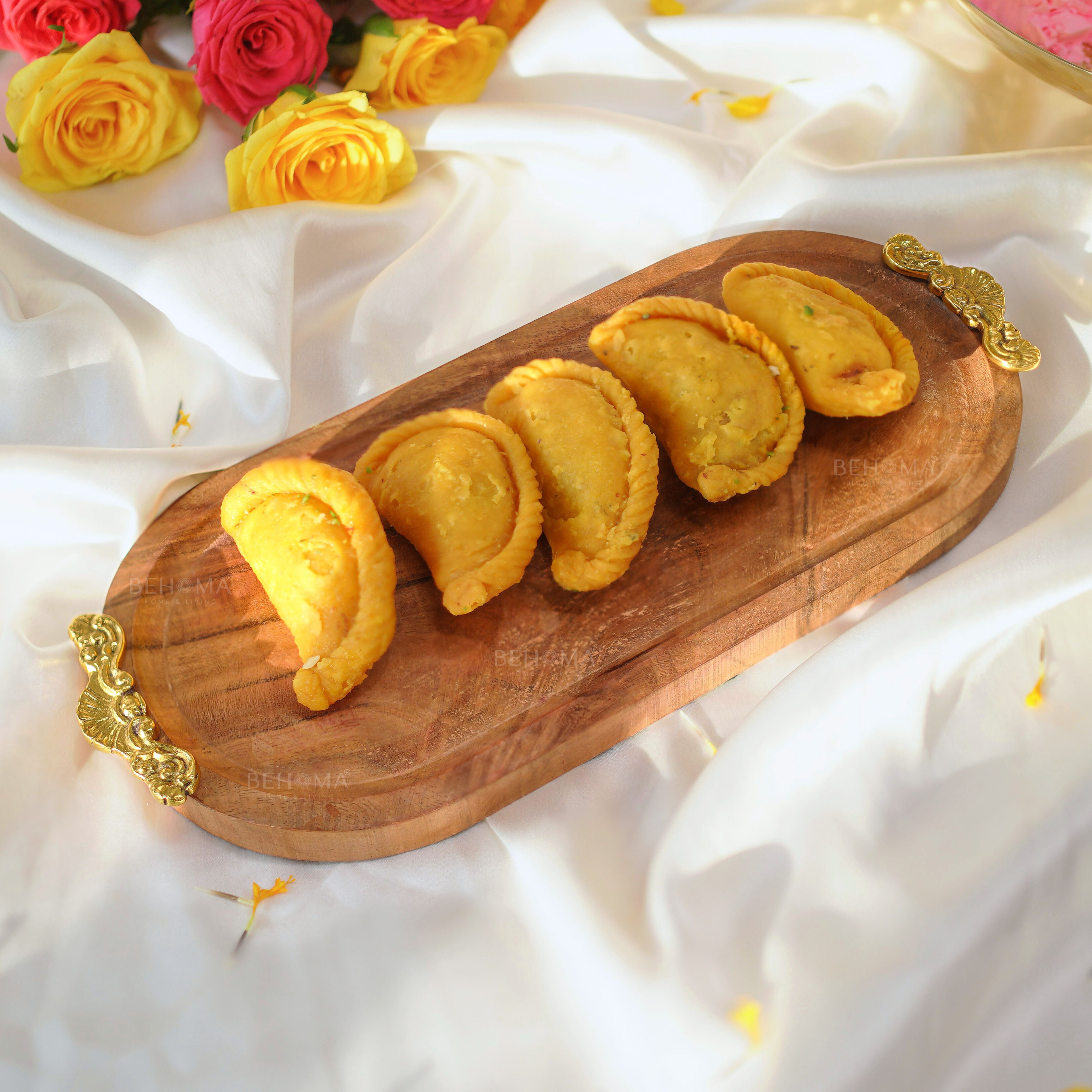 Wood & Brass Tray, Small