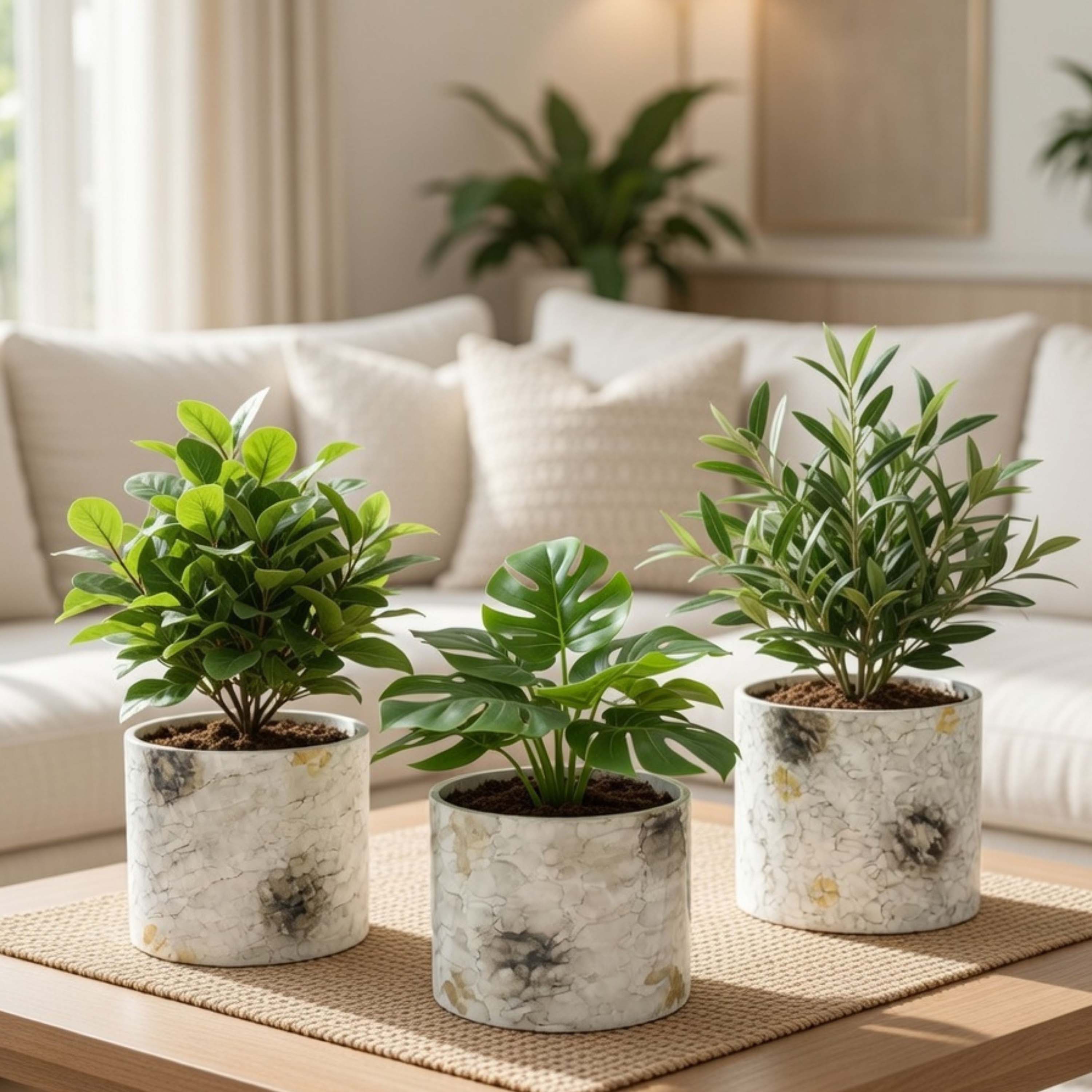 Off-White Mini Metal Planter (Pot Only)