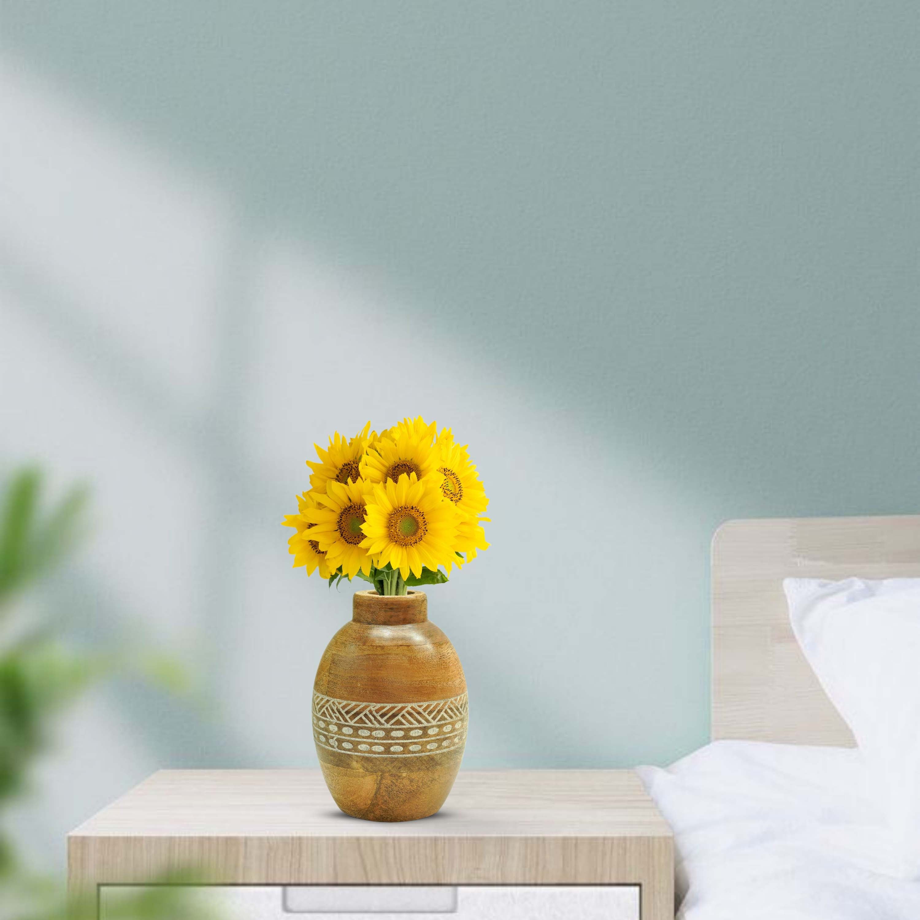 Mango Wood Bulb Vase