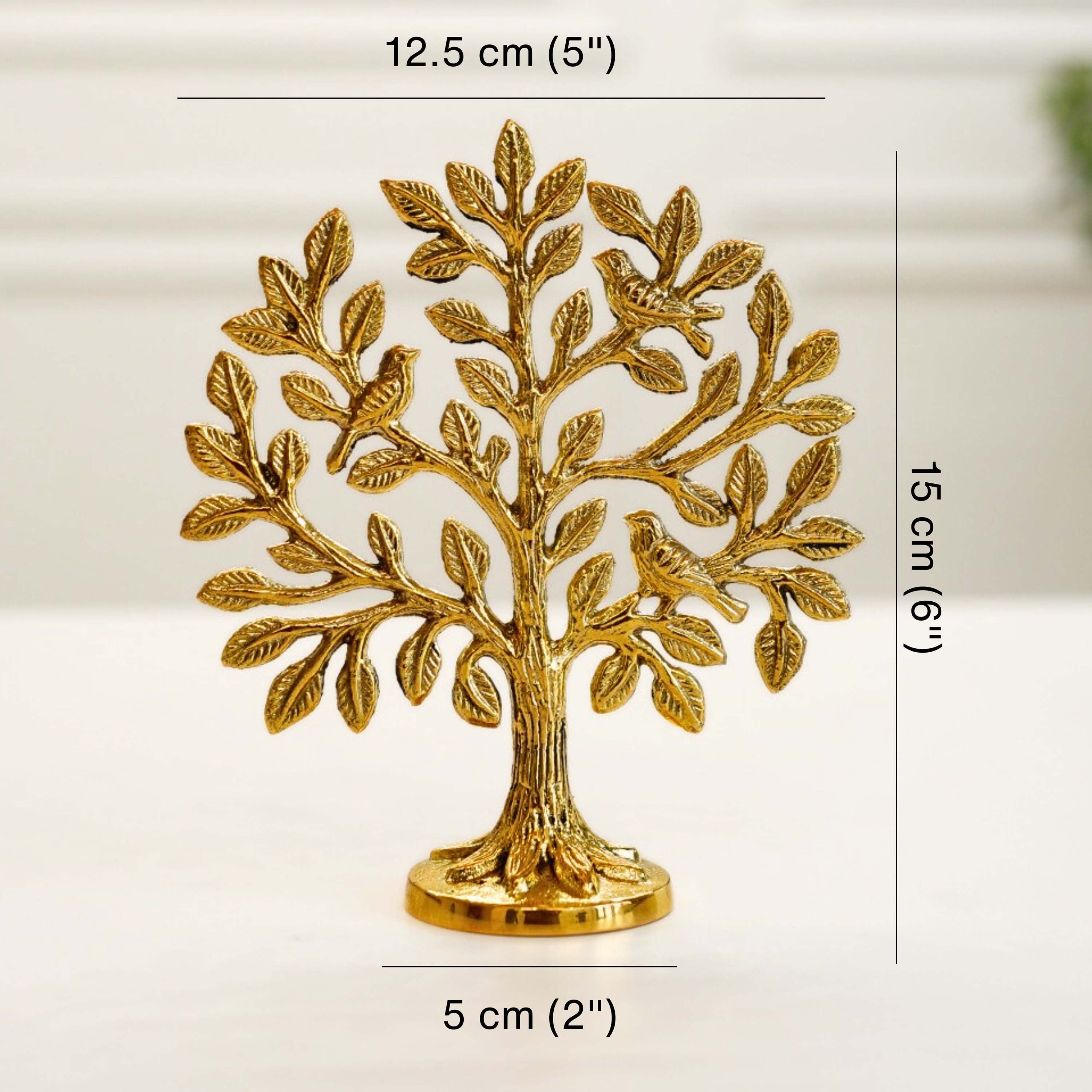 Pure Brass Kalpvriksh with Birds (6 inch)