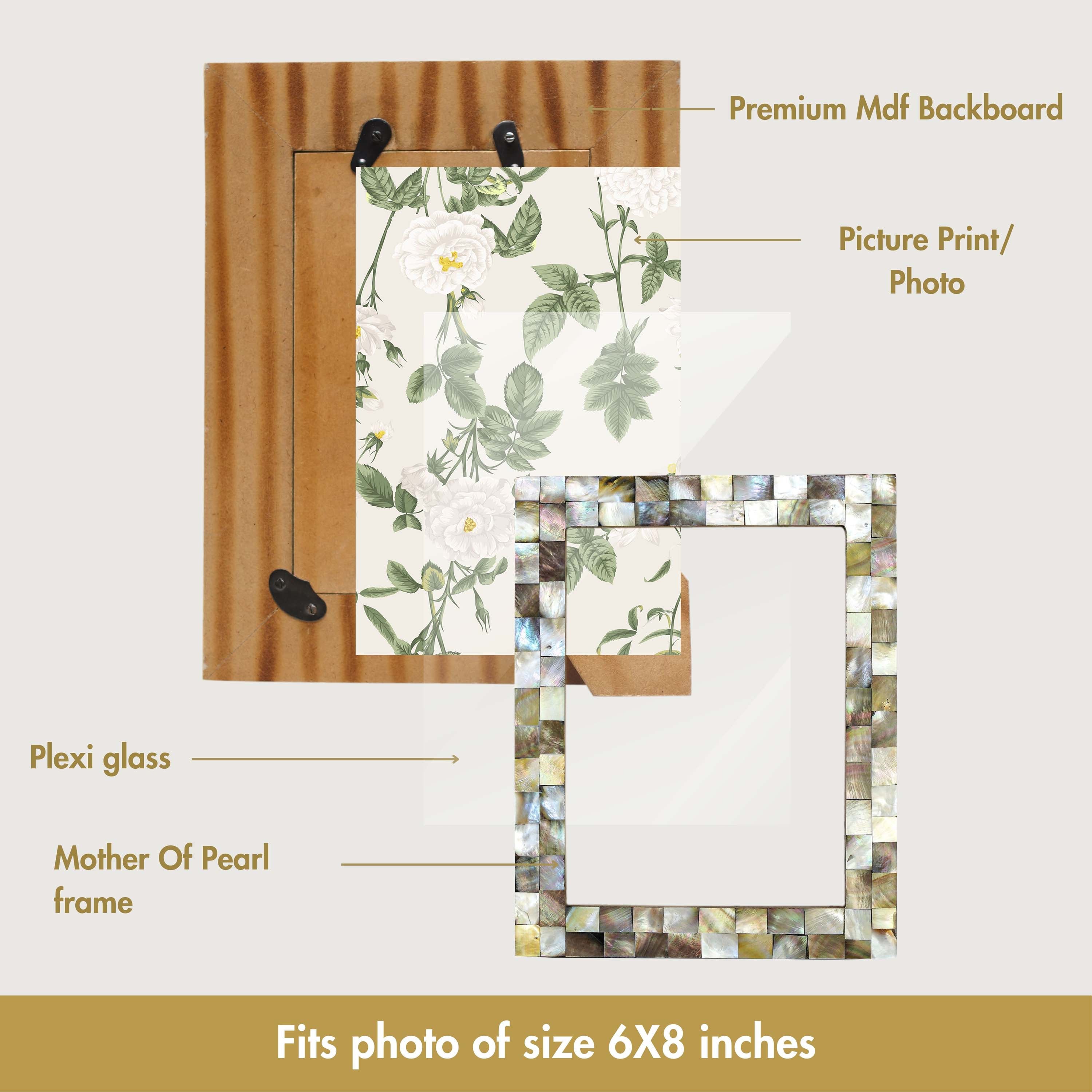 Pearl Photo Frame Black - 6x8