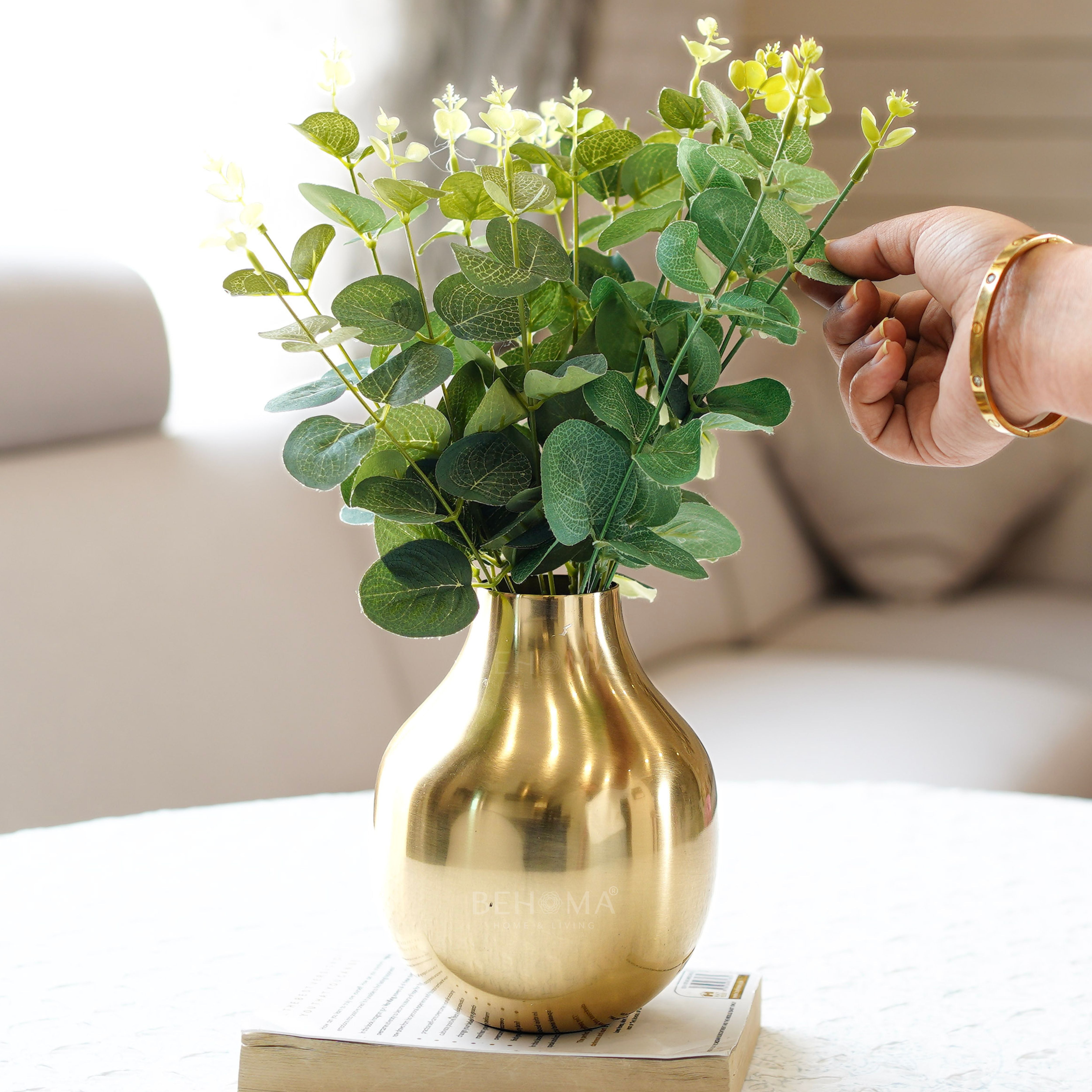 Golden Metal Flower Vase