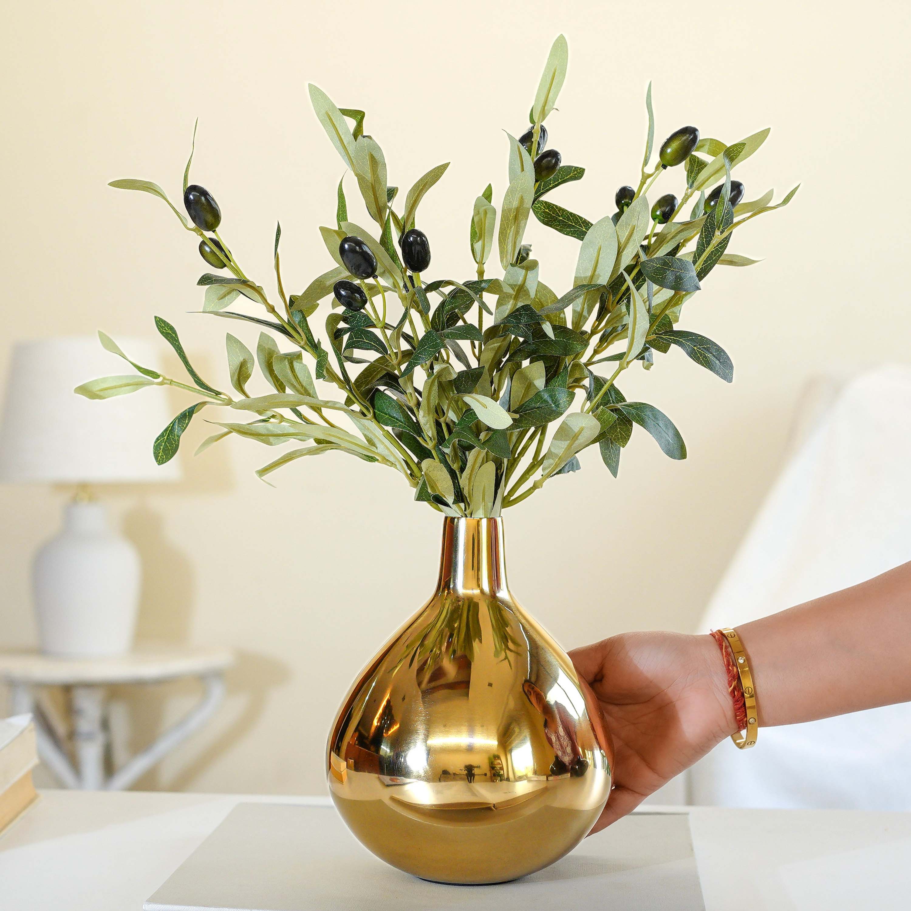 Metal Flower Vase, Tall
