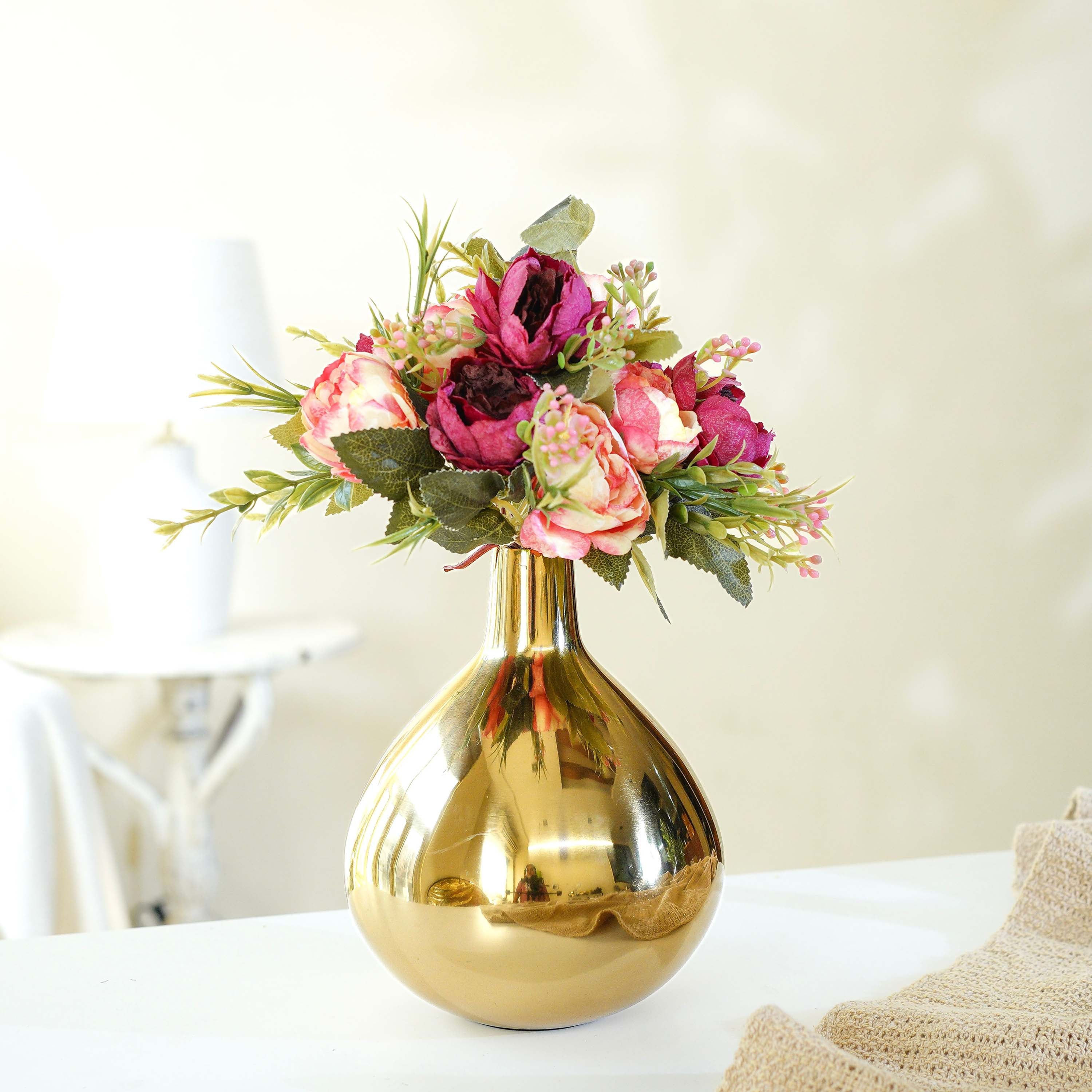 Metal Flower Vase, Tall