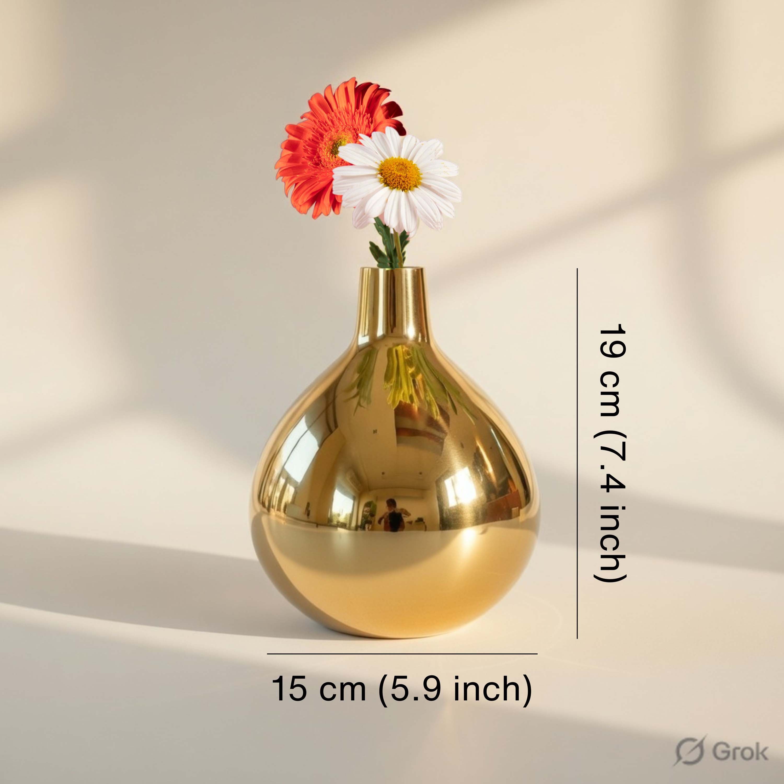 Metal Flower Vase, Tall