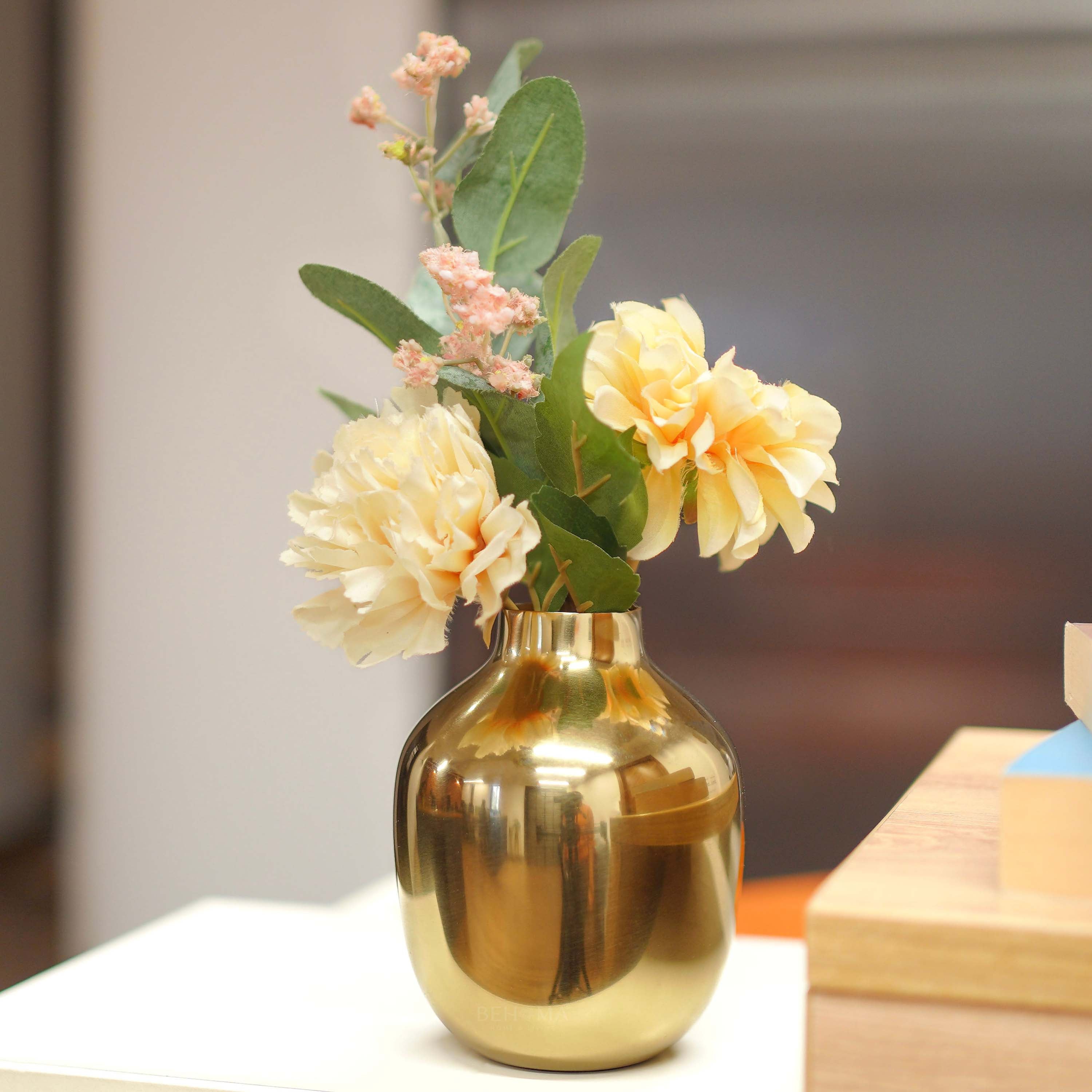 Golden Metal vase, Small
